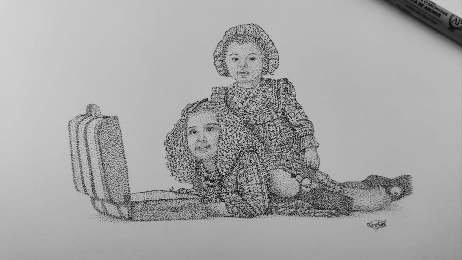 Obra realizada a través del puntillismo