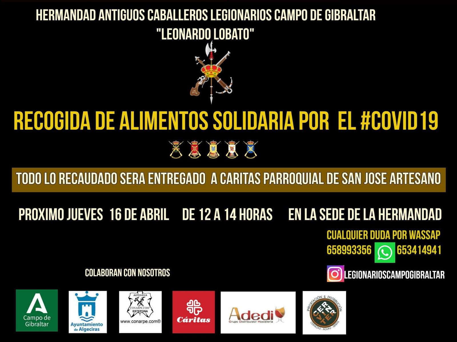 Cartel anunciados de la recogida de alimentos