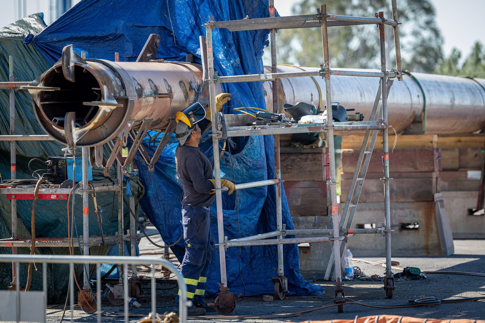 Armada: Las imágenes del 'Juan Sebastián de Elcano' de obras en Navantia San Fernando