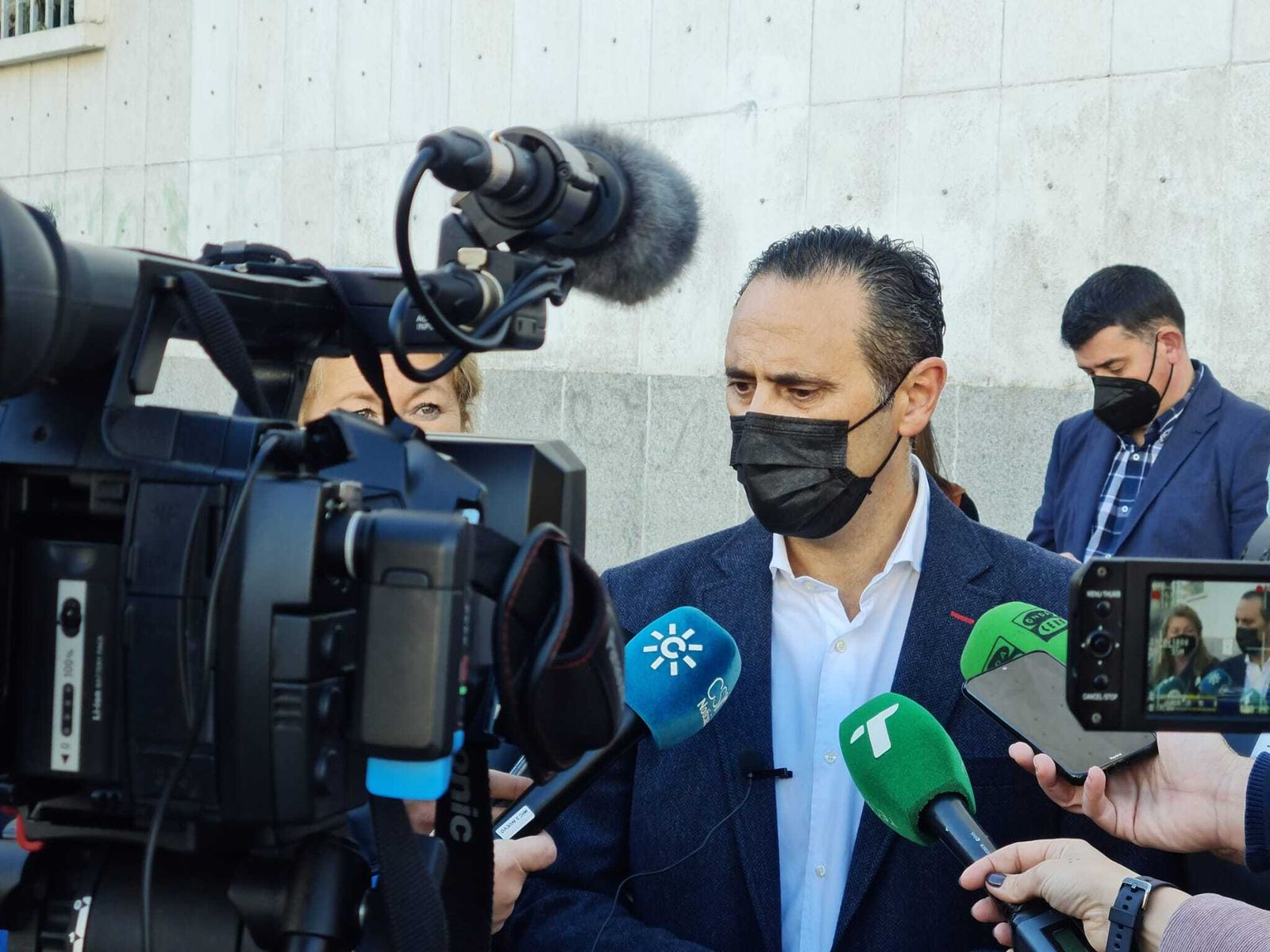 Germán Girela, presidente de CSIF en Andalucía en su visita a Huelva.