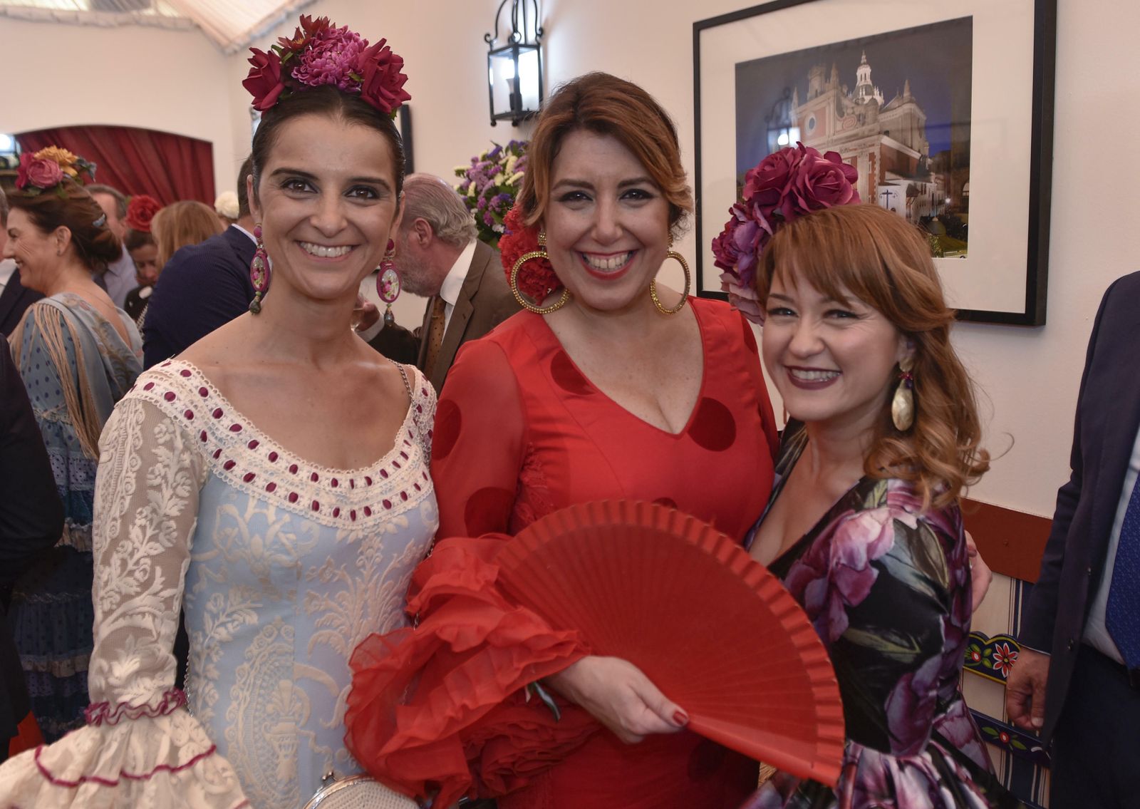 Susana Díaz, con Verónica Pérez, la líder provincial del PSOE.