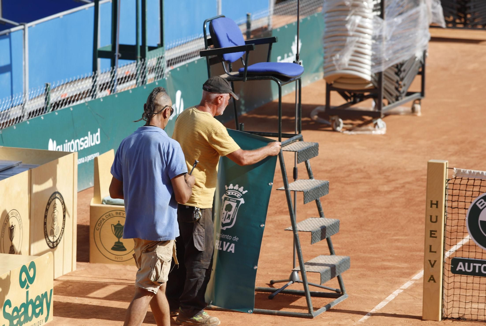 Imágenes de los preparativos para la Copa del Rey de tenis