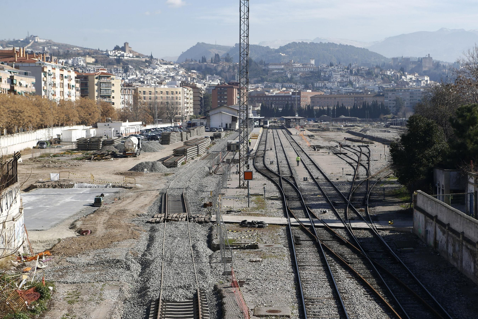 Las obras del AVE, a su entrada a Granada.