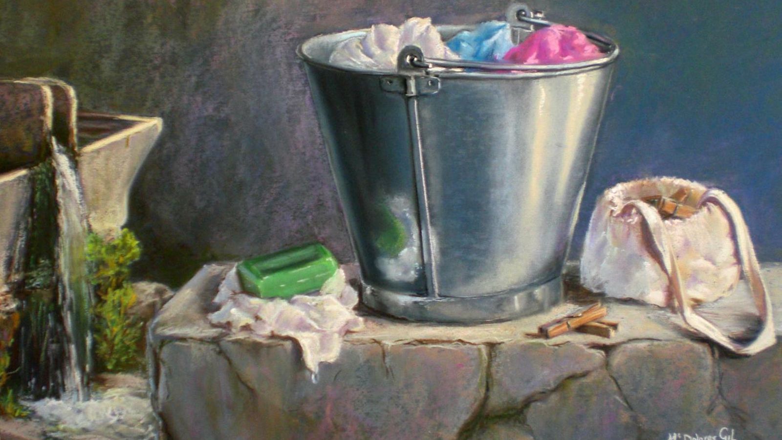 Bodegón en técnica pastel de María Dolores Gil.