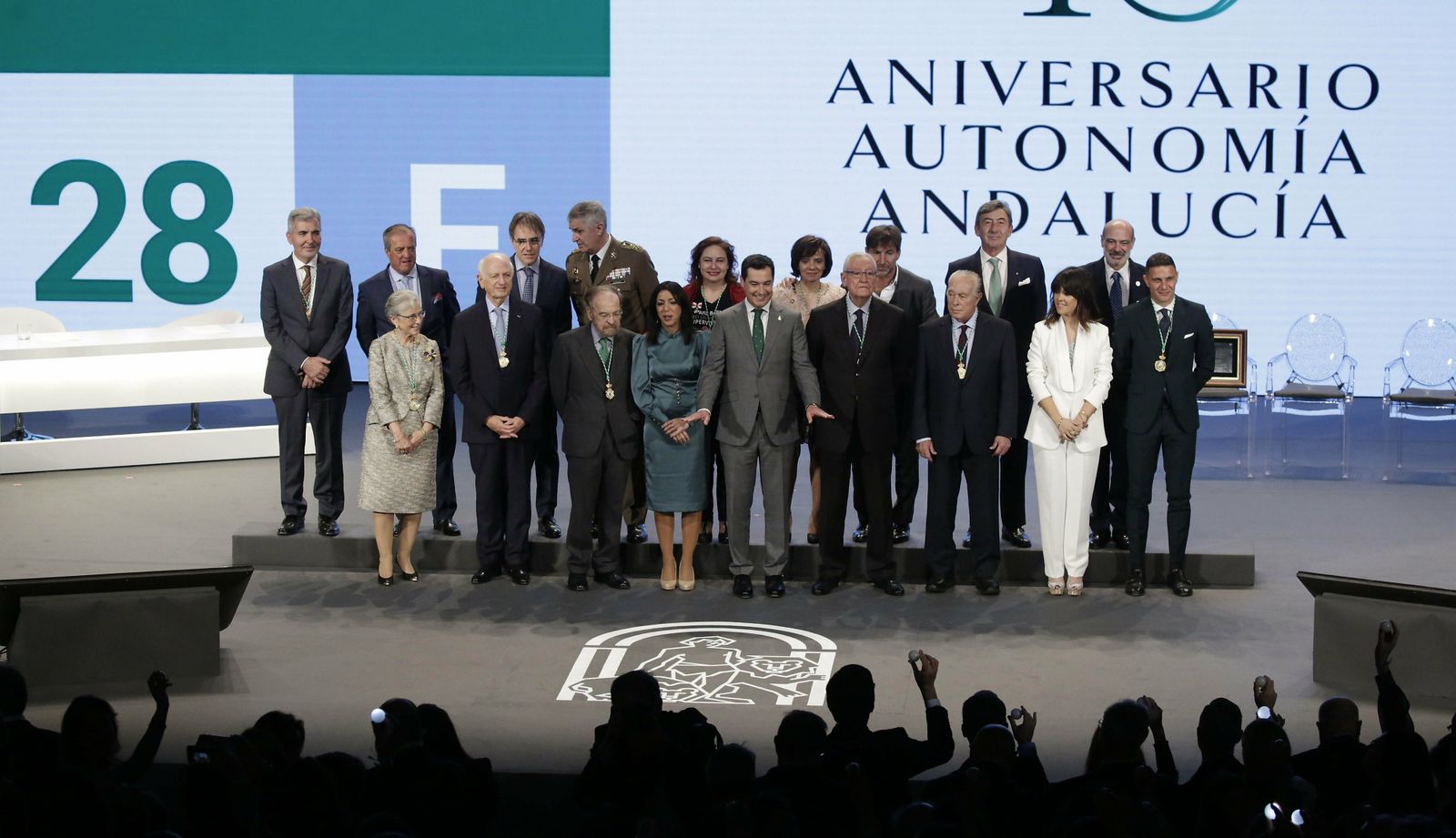 Los galardonados en el acto institucional del Día de Andalucía