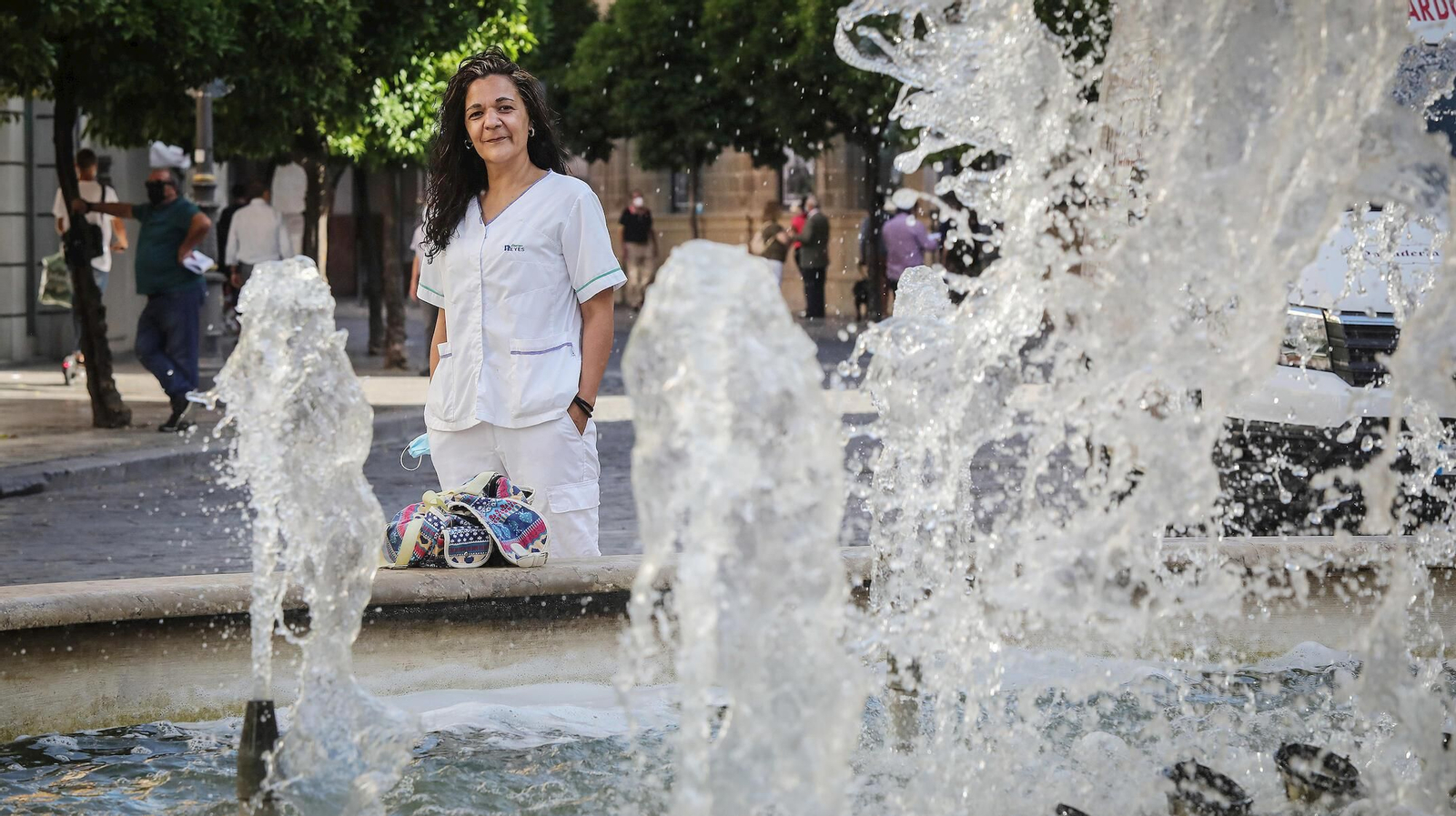 Lidia Jorge Martínez, días atrás, en la rotonda de los Casinos.