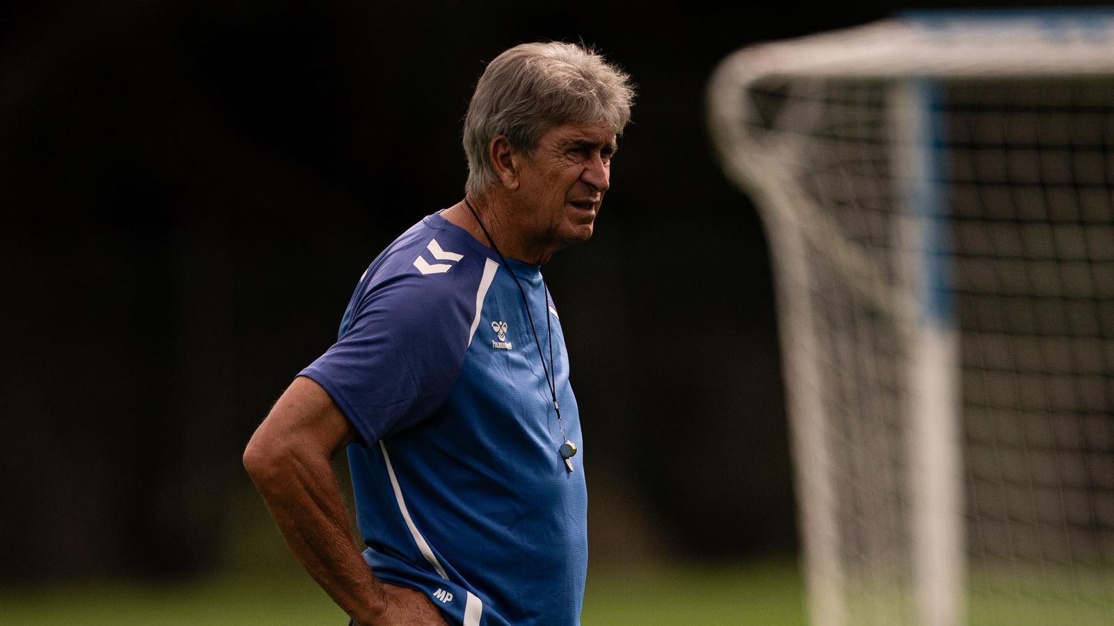 Pellegrini, durante un entrenamiento en Almancil. Pellegrini, durante un entrenamiento en Almancil.