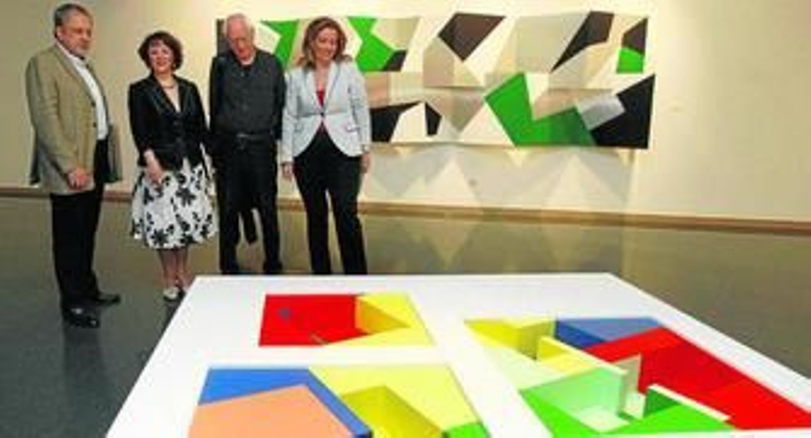 Rafael Ortiz, Rafaela Valenzuela, Juan Serrano e Inmaculada Durán, ayer, en la presentación de la exposición.