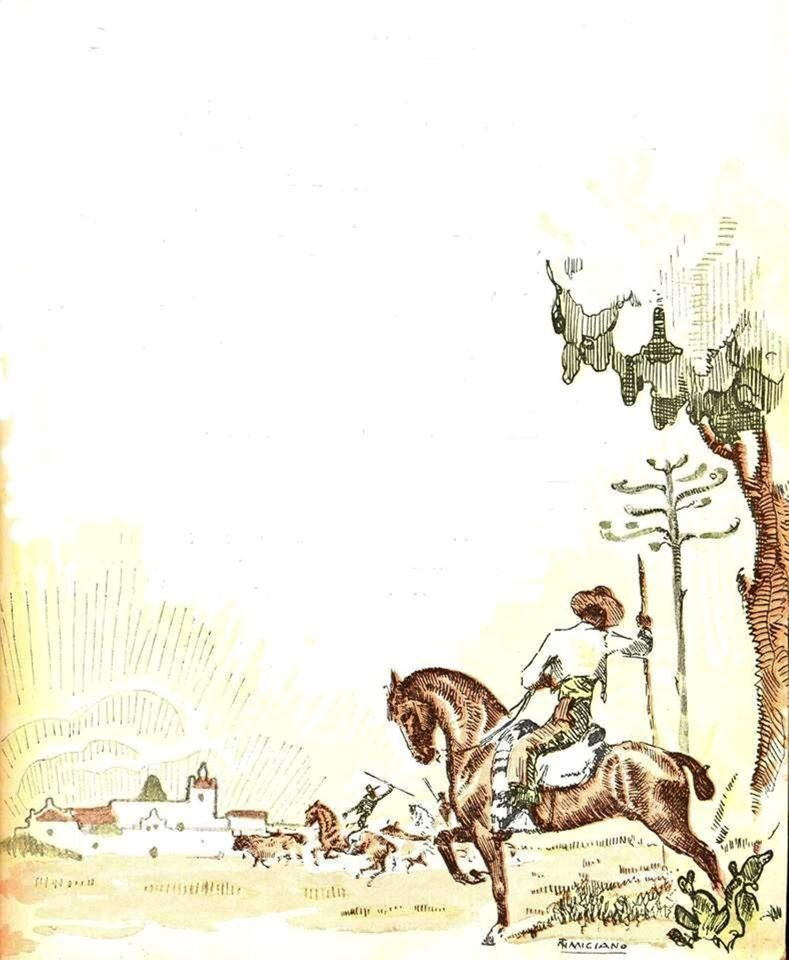 Boceto de Miciano para una etiqueta.