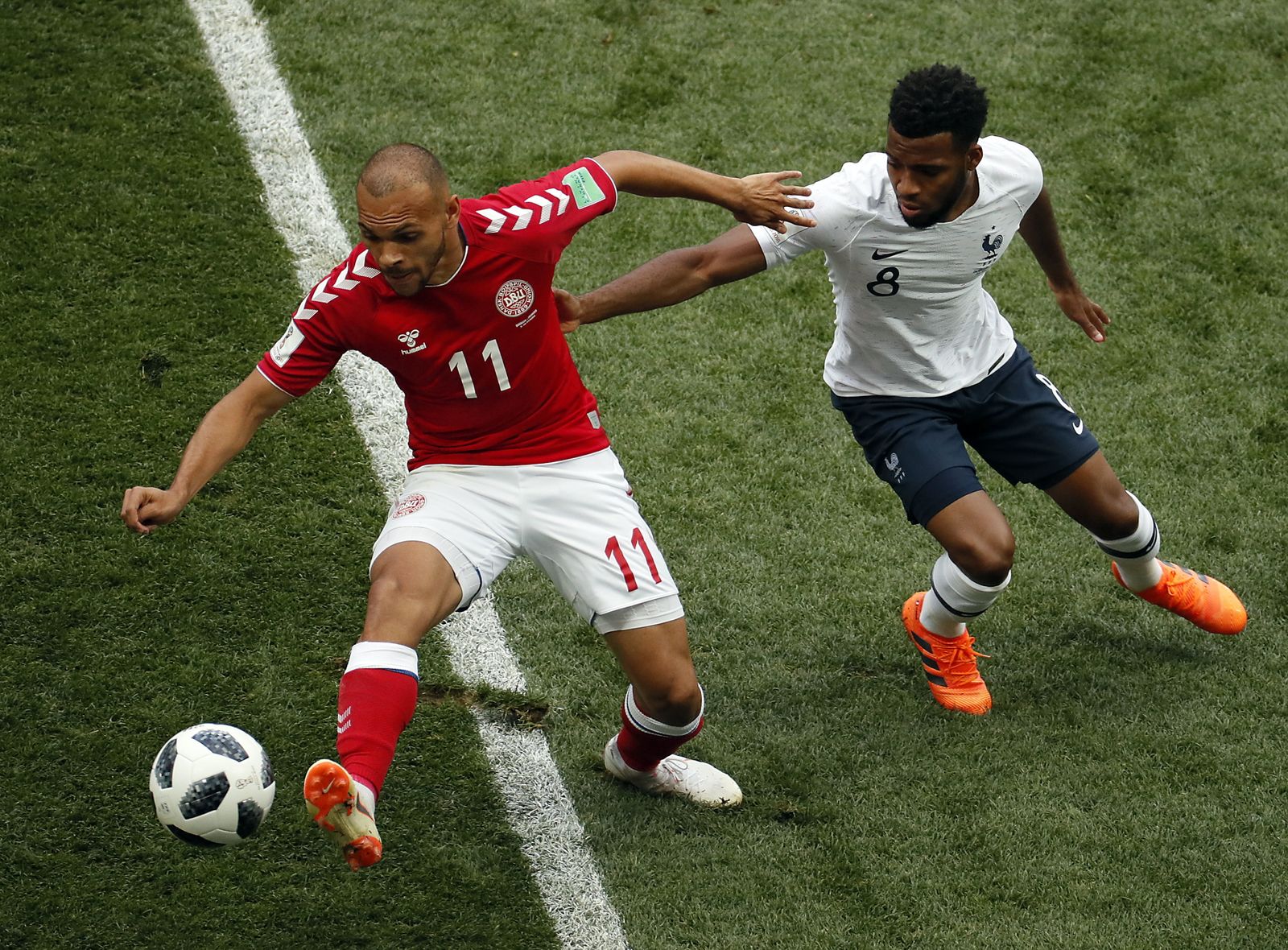 Las imágenes del Dinamarca-Francia