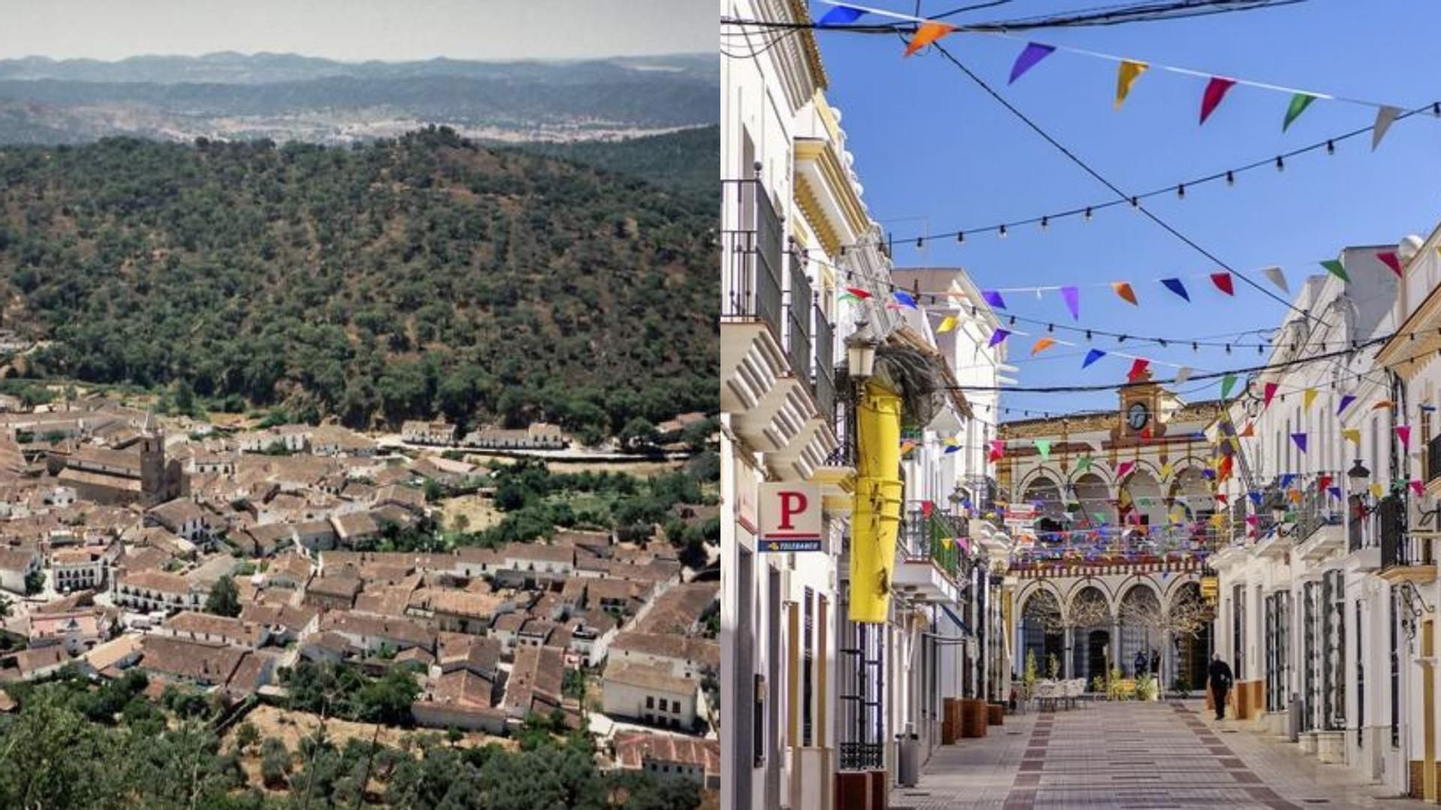 Alájar a la izquierda y Moguer a la derecha.