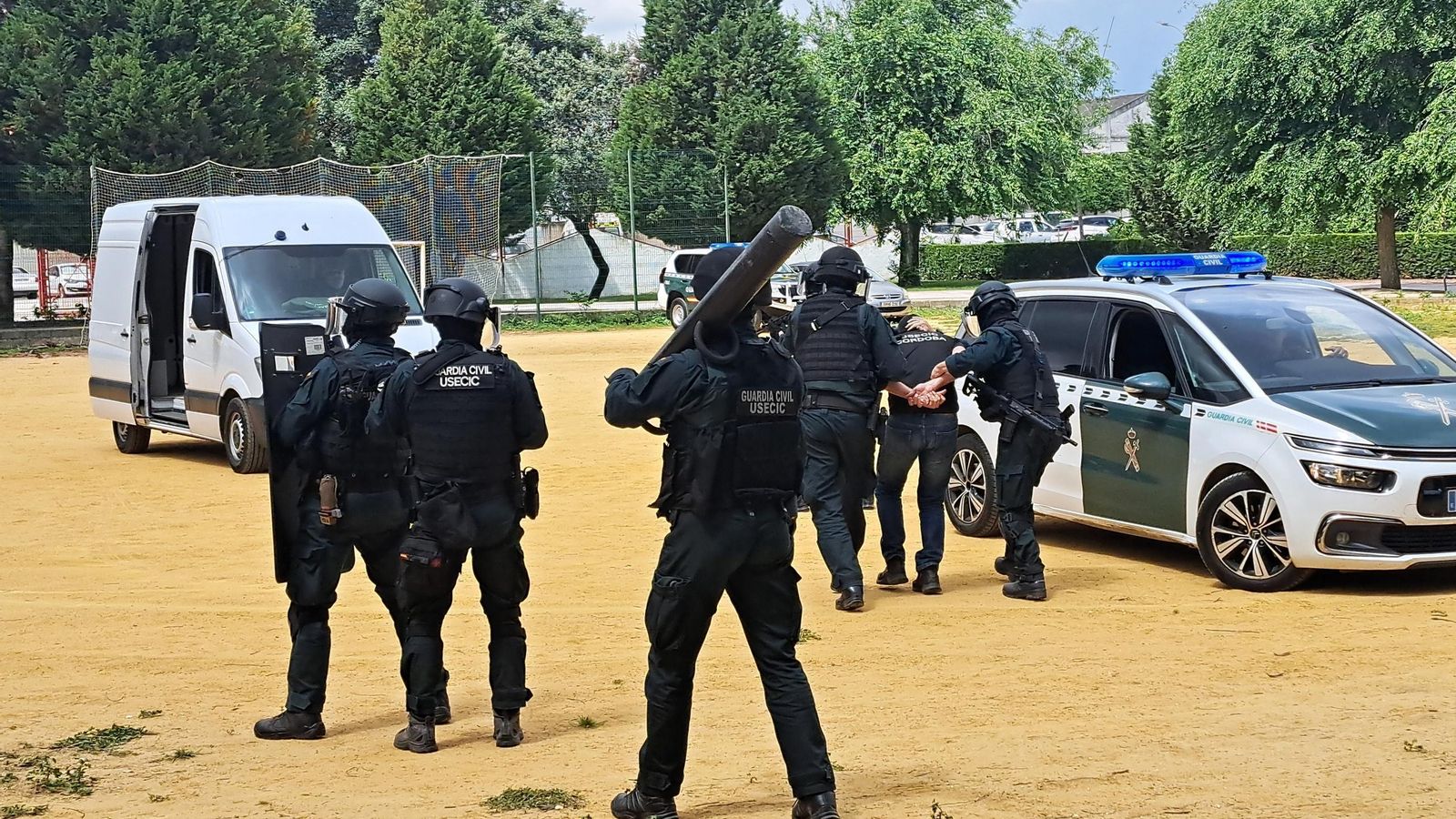 Un momento del simulacro