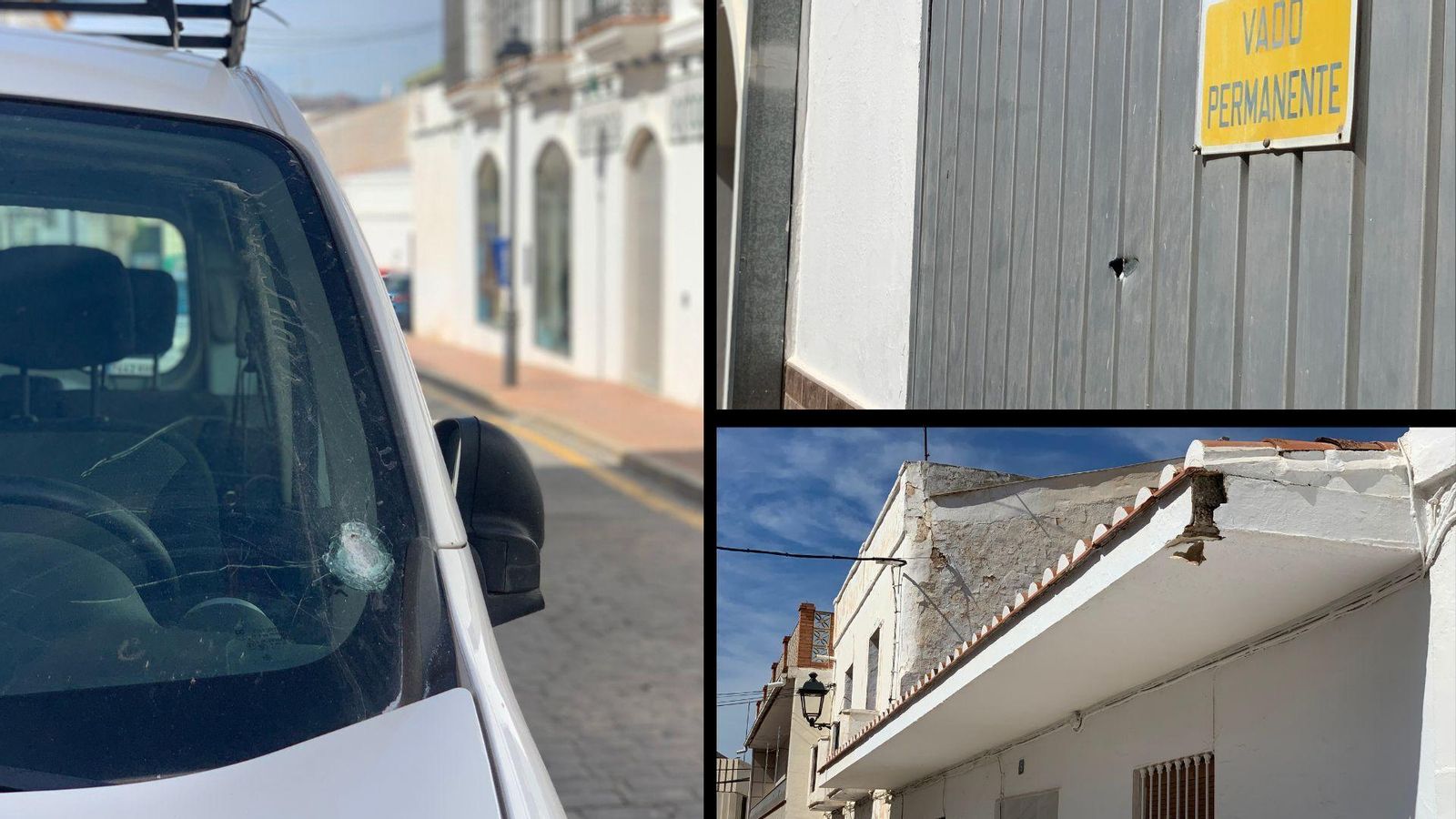 Impactos de bala en el lugar del crimen de Gracia Impactos de bala en el lugar del crimen de Gracia
