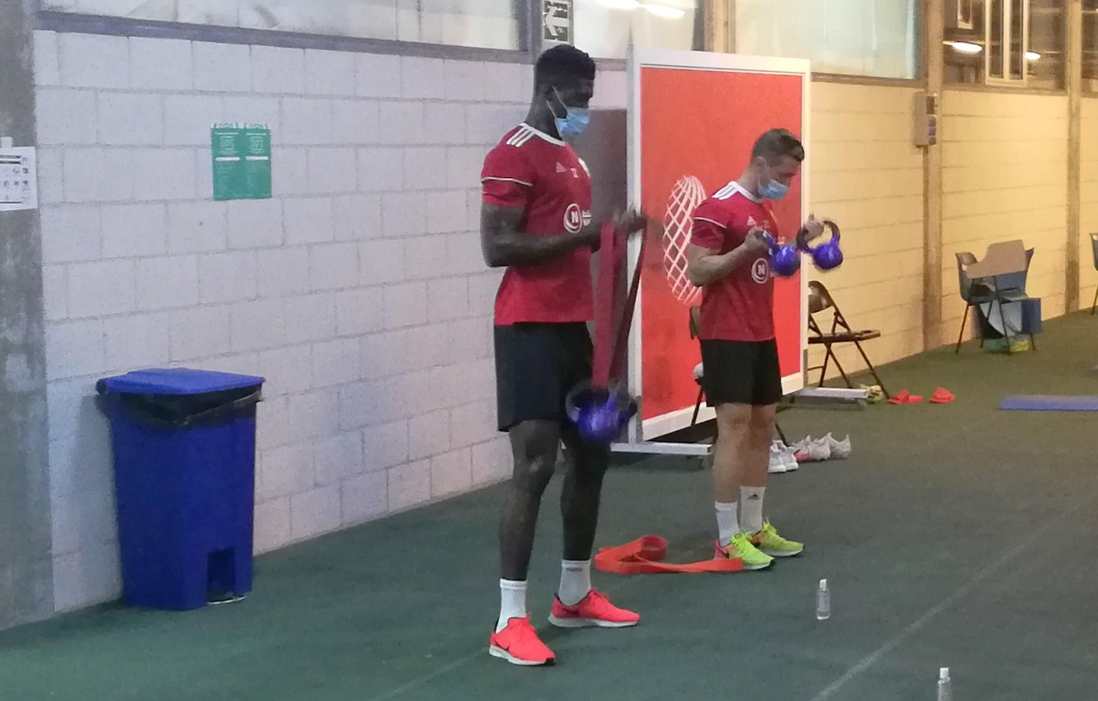 Entrenamiento rojiblanco.