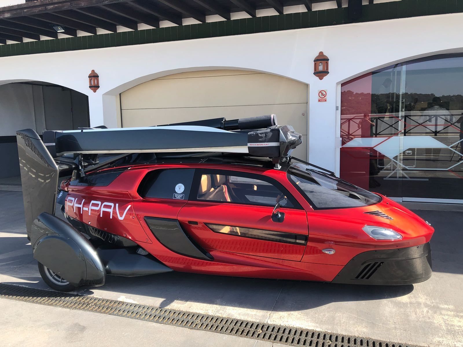 Modelo del vehículo volador, ayer, en el circuito Ascari de Ronda