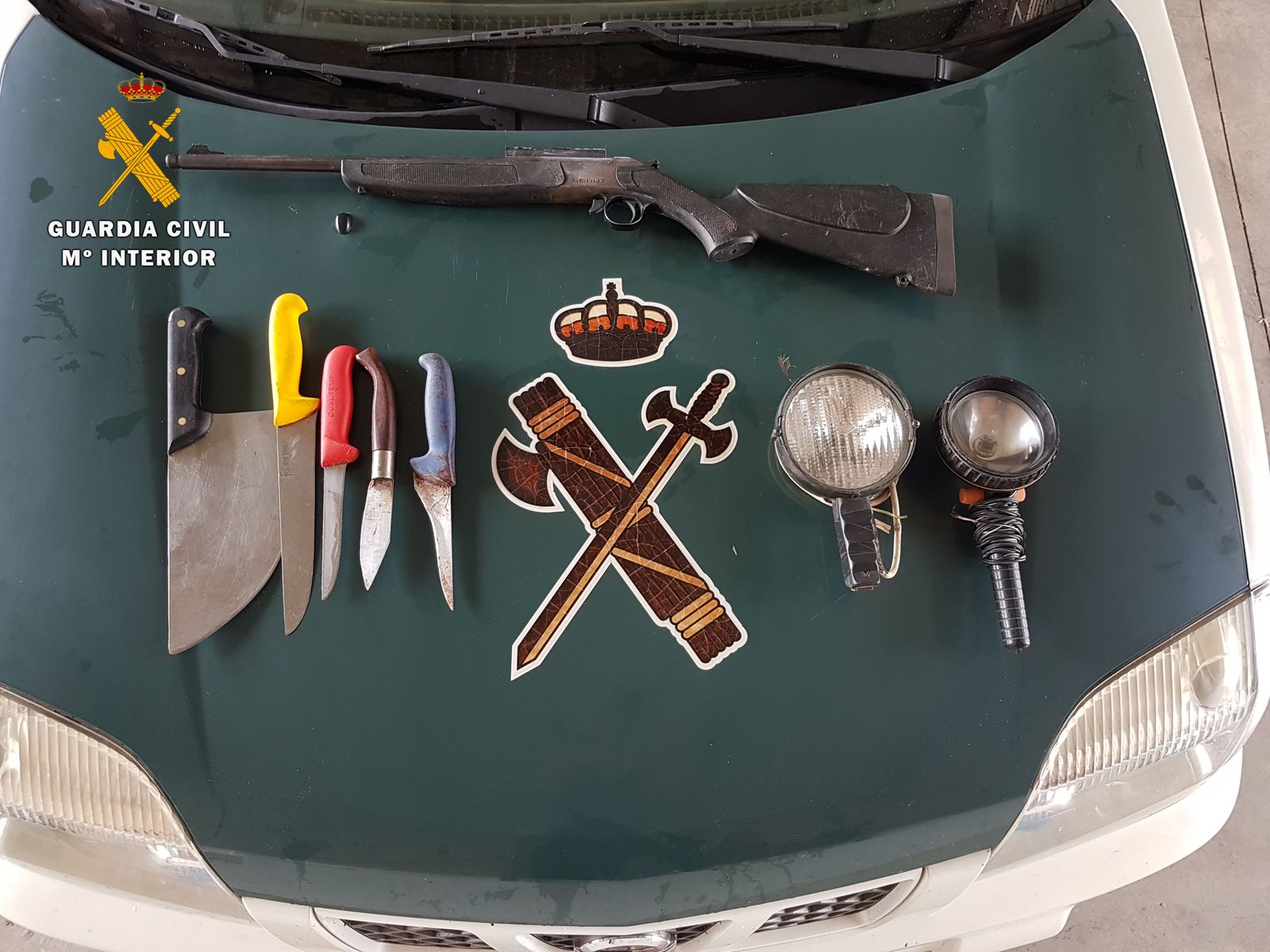 Un agente inspecciona unas reses abatidas de manera irregular.