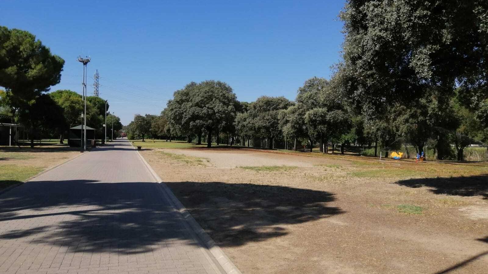 Espacio que se dedicará a la instalación de juegos infantiles en el Alamillo.