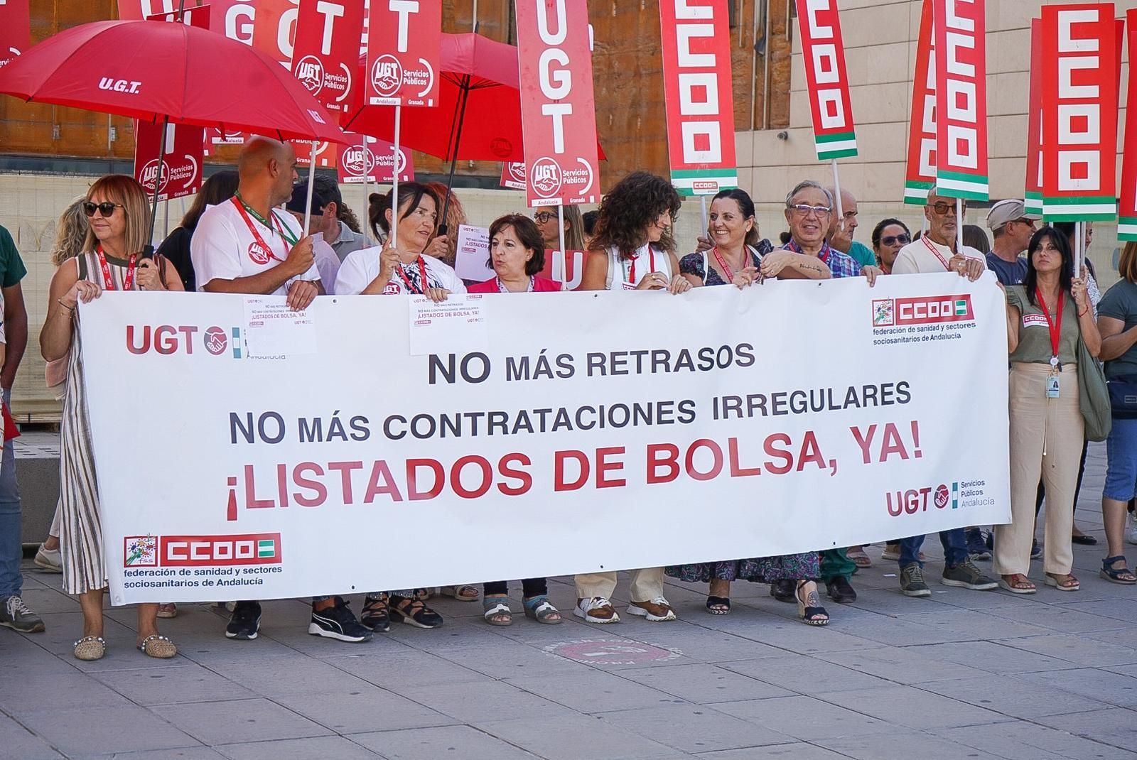 Una de las pancartas de la concentración de este miércoles.