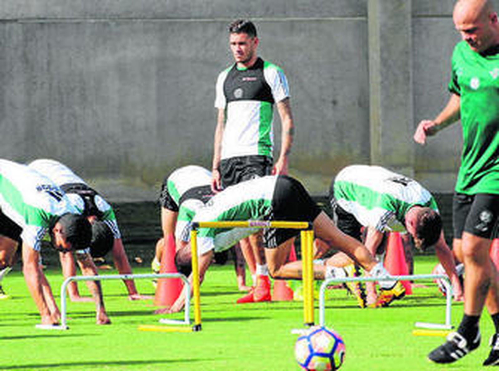 Sanabria, en el entrenamiento de ayer.