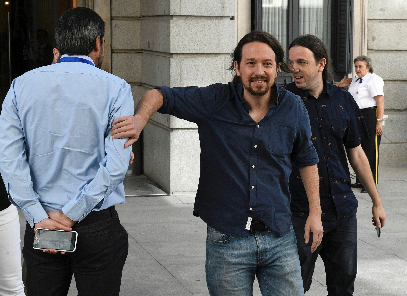 Pablo Iglesias a su llegada al Congreso.