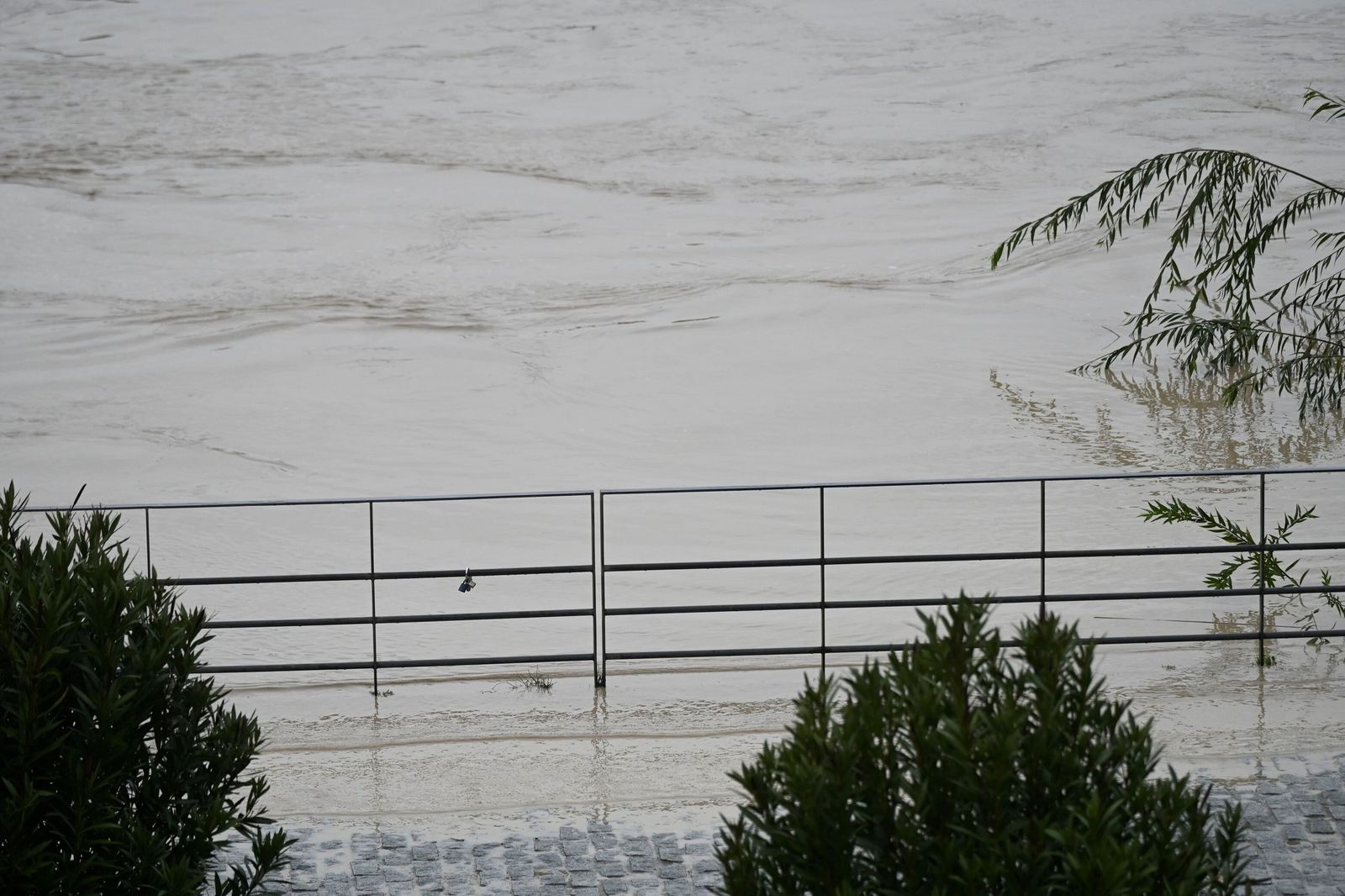 El cauce del río Guadalquivir a su paso por Córdoba tras la borrasca Kristin