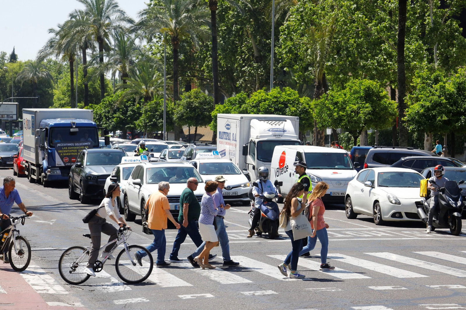 La protesta de las autoescuelas de Córdoba, en imágenes