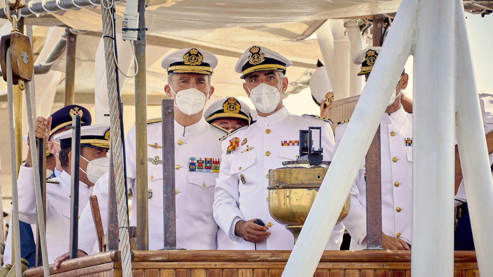 Recibimiento al buque escuela de la Armada española 'Juan Sebastián de Elcano'