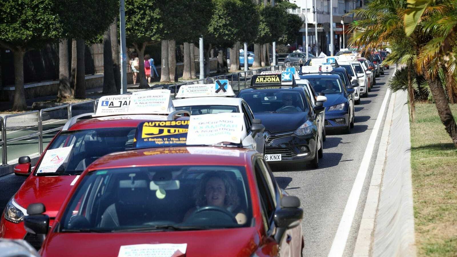 Autoescuelas de la Bahía de Cádiz durante la huelga.
