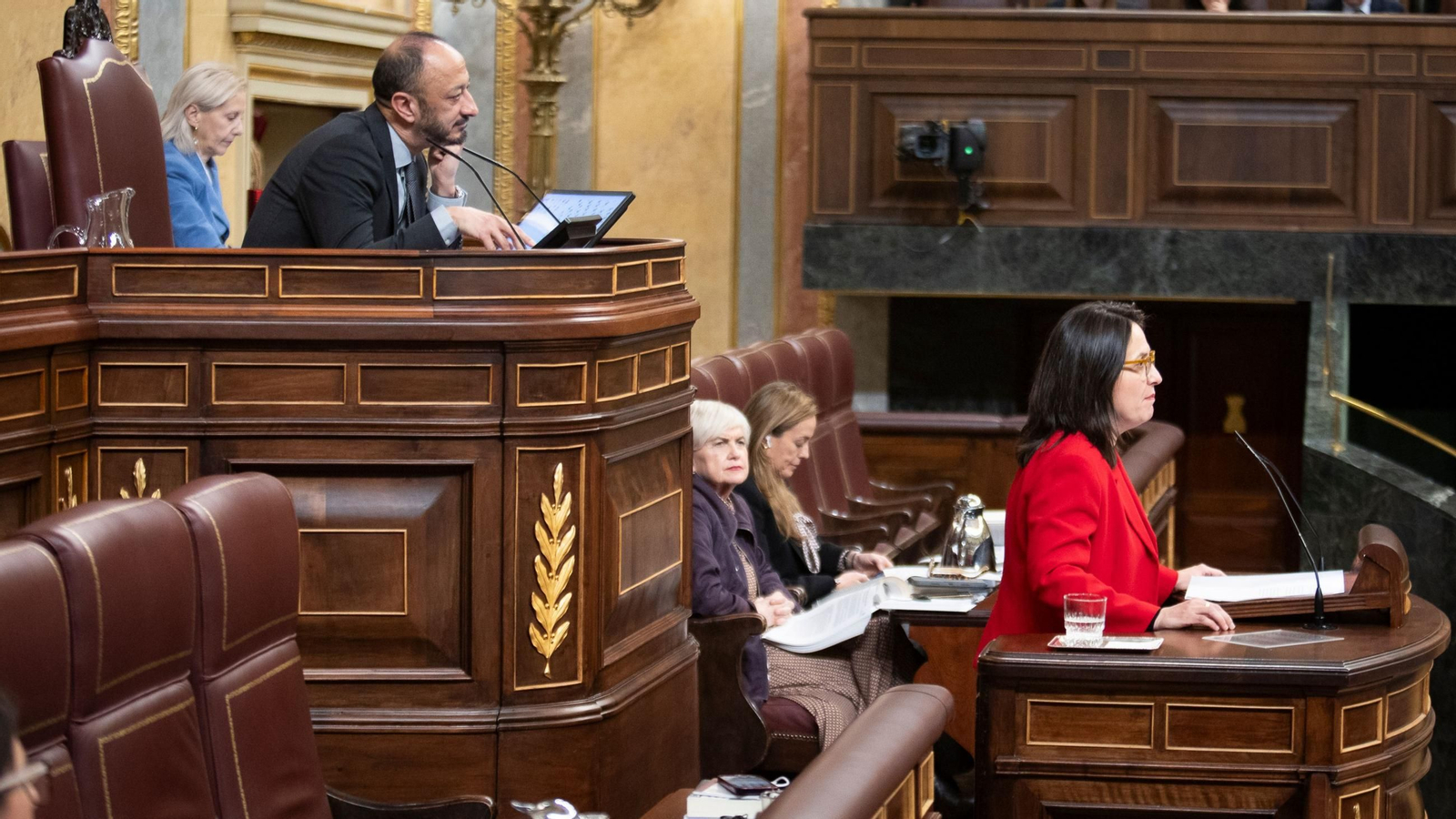La diputada de Sumar por la provincia de Cádiz, Esther Gil de Reboleño, en el Congreso de los Diputados.