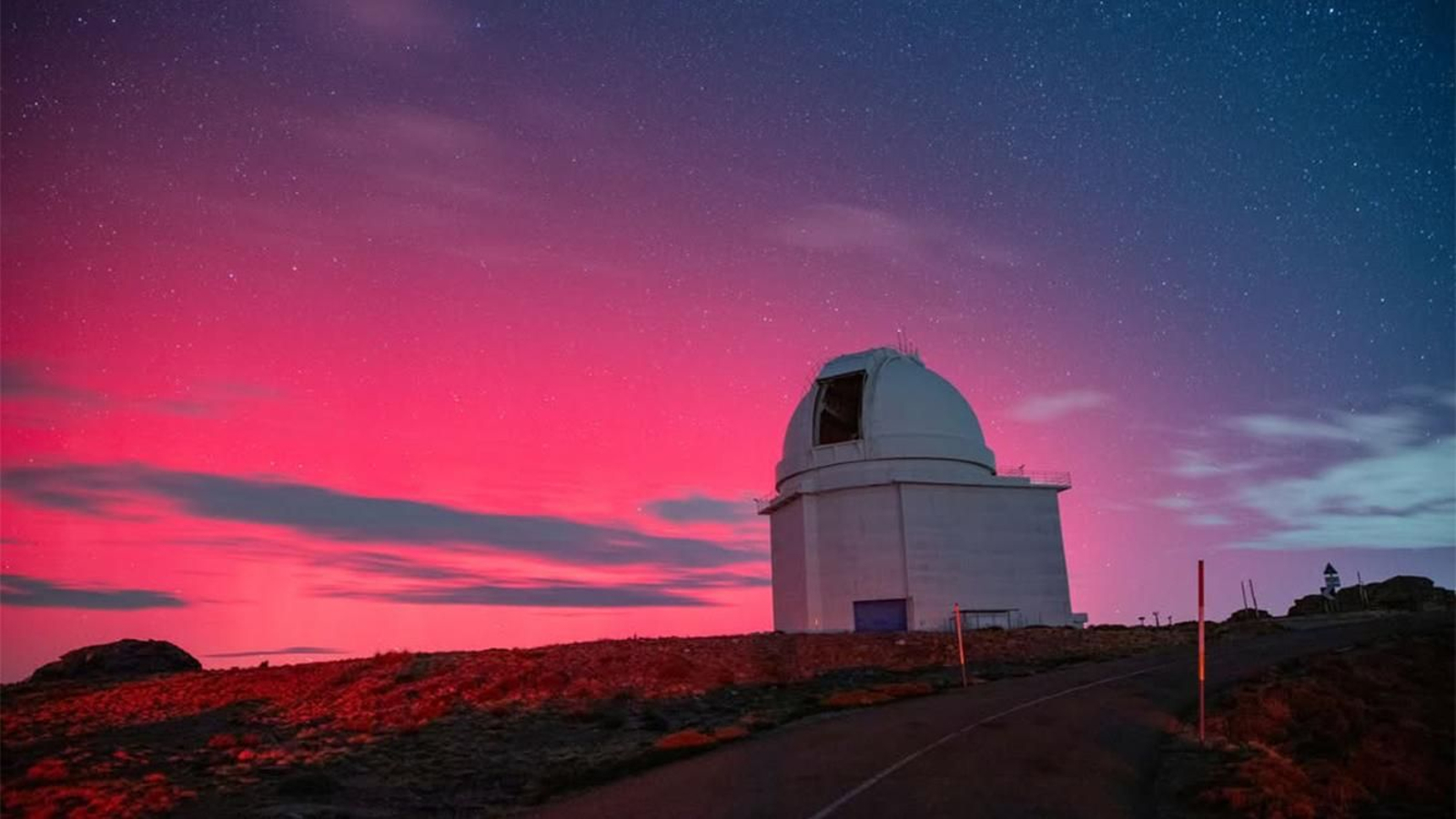 Aurora boreal en Calar Alto este jueves 10 de octubre.