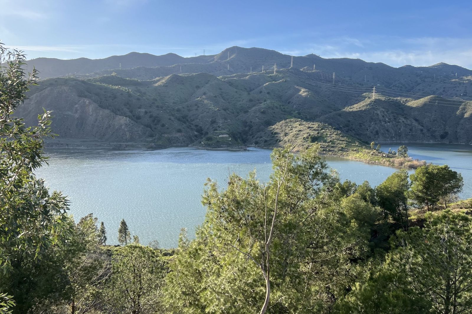 Vista de la presa de El Limonero, en Málaga.