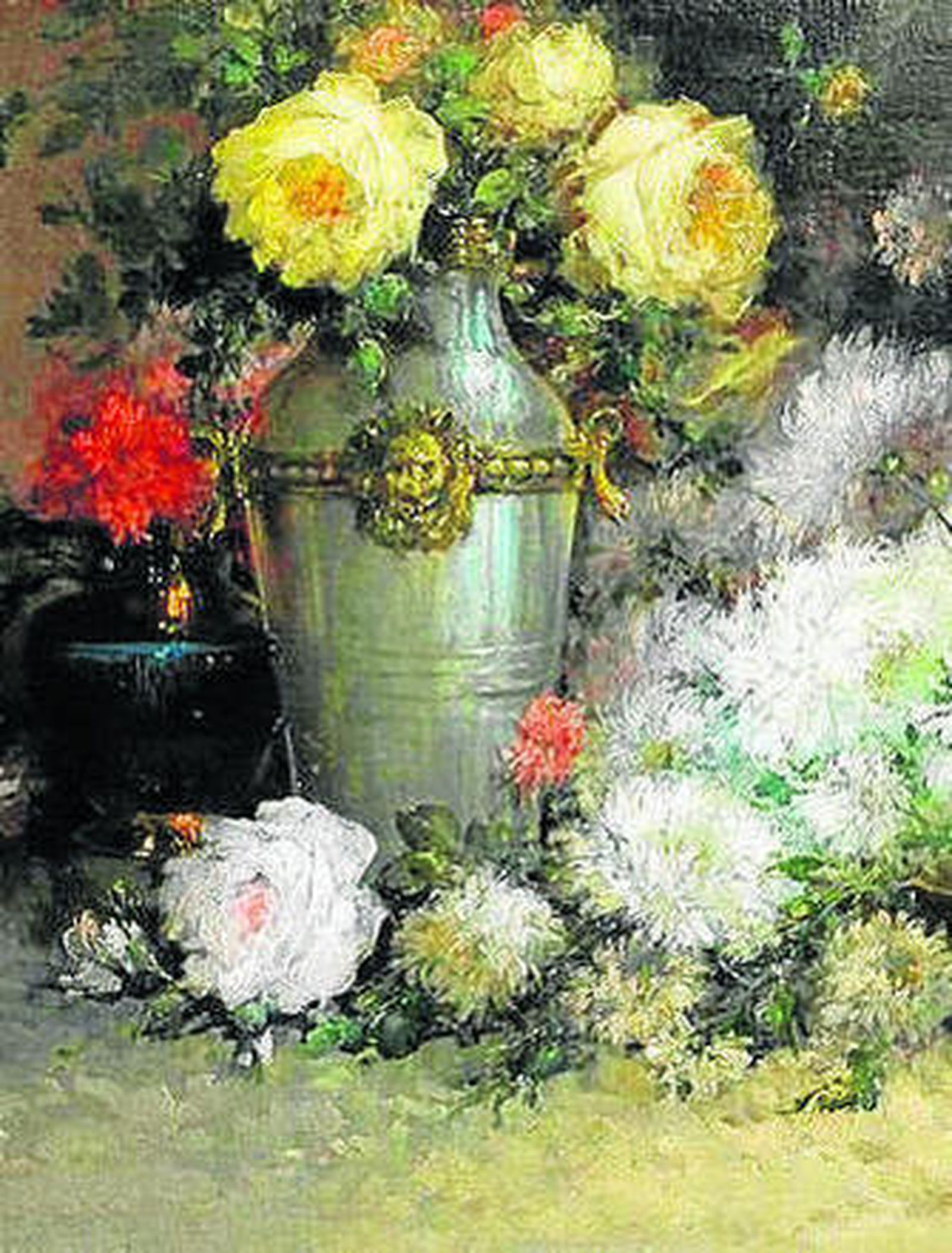 Detalle de su 'Bodegón de flores'.