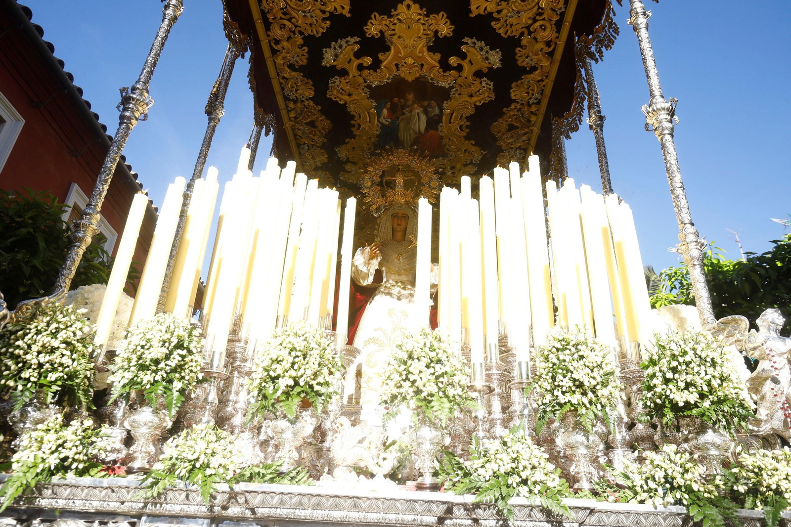 La Virgen de la Candelaria, en su paso de palio durante el pasado Domingo de Ramos. La Virgen de la Candelaria, en su paso de palio durante el pasado Domingo de Ramos.
