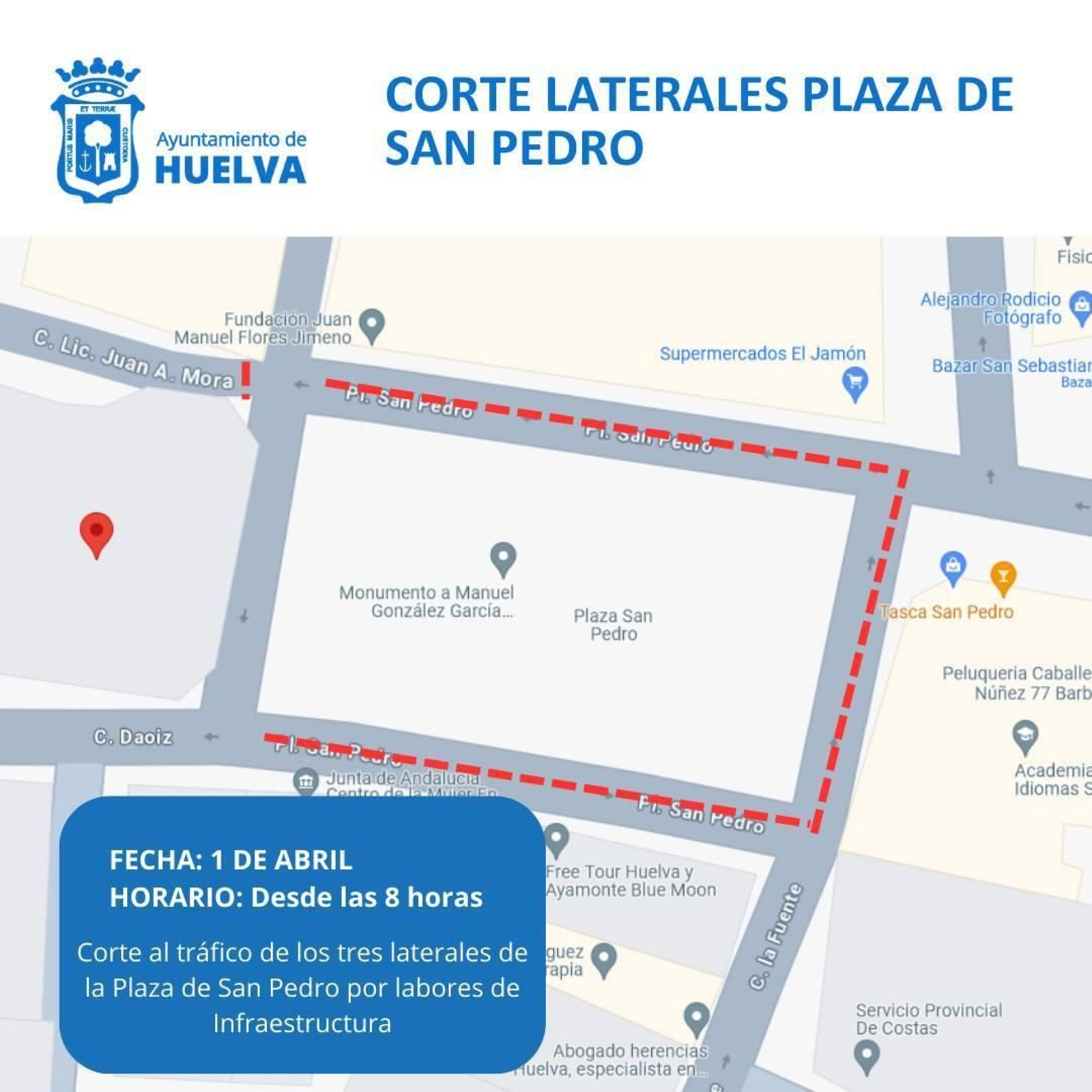 Infografía de los cortes al tráfico en San Pedro.