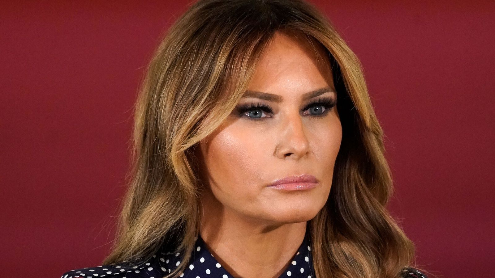 Primer plano de Melania Trump.
