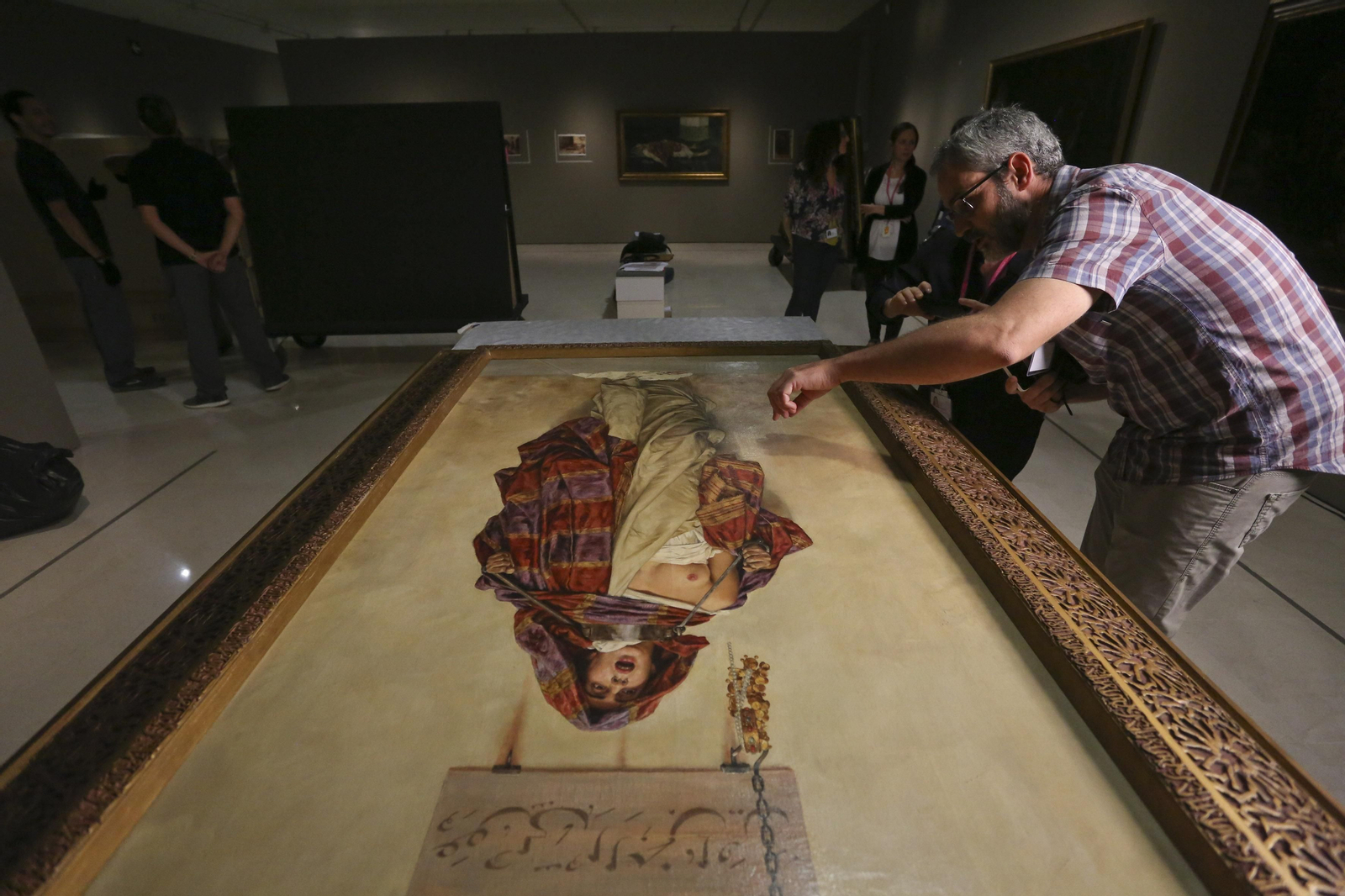 Fotos del montaje de la nueva exposición del Museo Carmen Thyssen