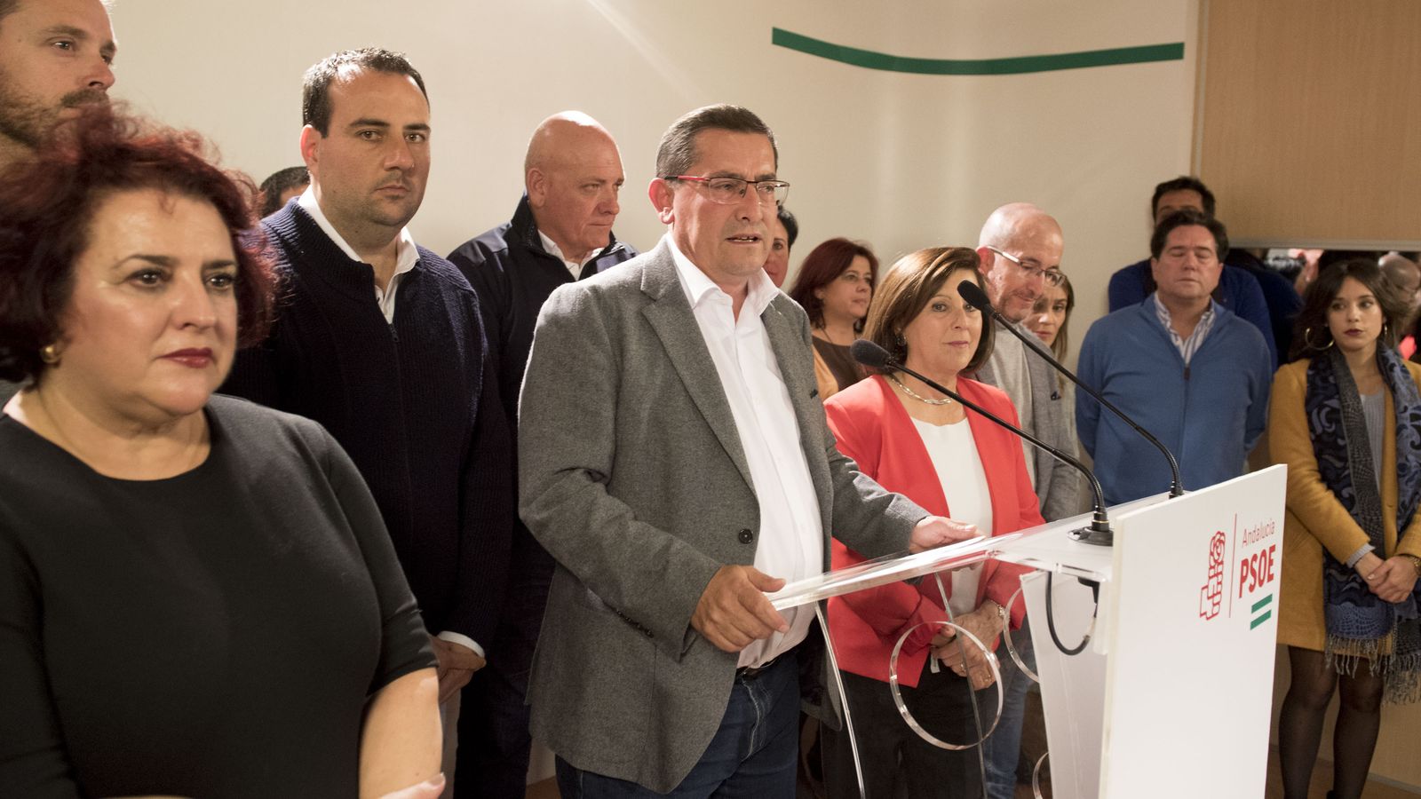 El PSOE en la noche electoral de las andaluzas de 2018