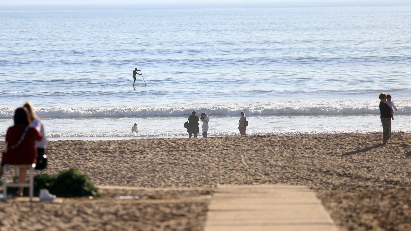 Playa de Punta Umbría durante un día de este invierno.