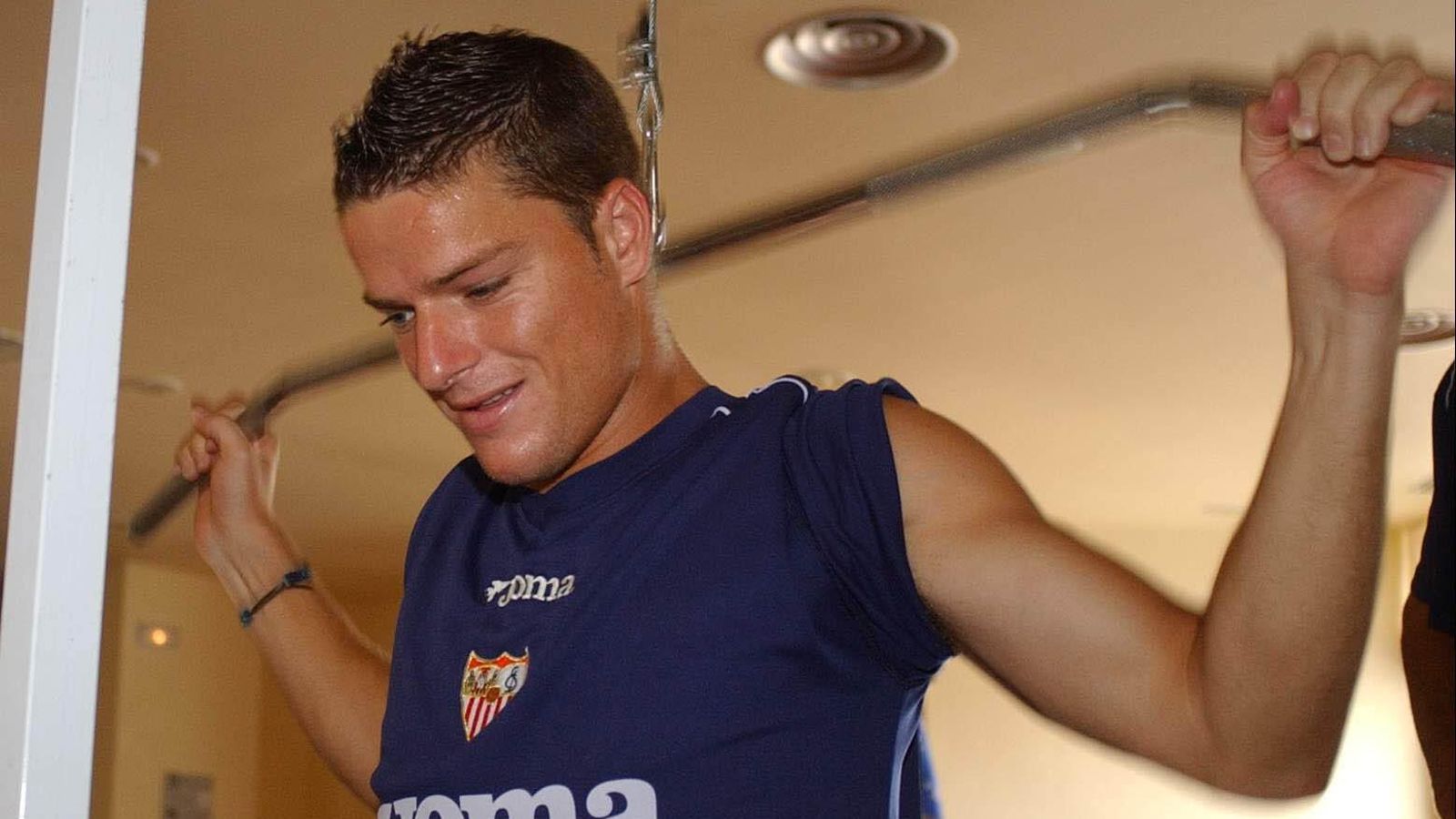 Luis Gil, en el gimnasio en una pretemporada.