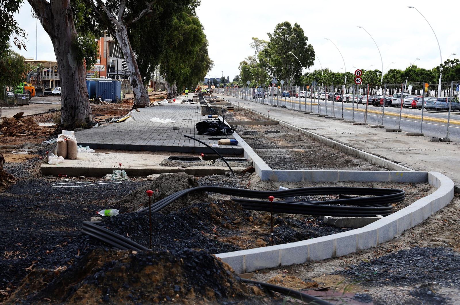 Obras en curso de la remodelación de Francisco Montenegro.