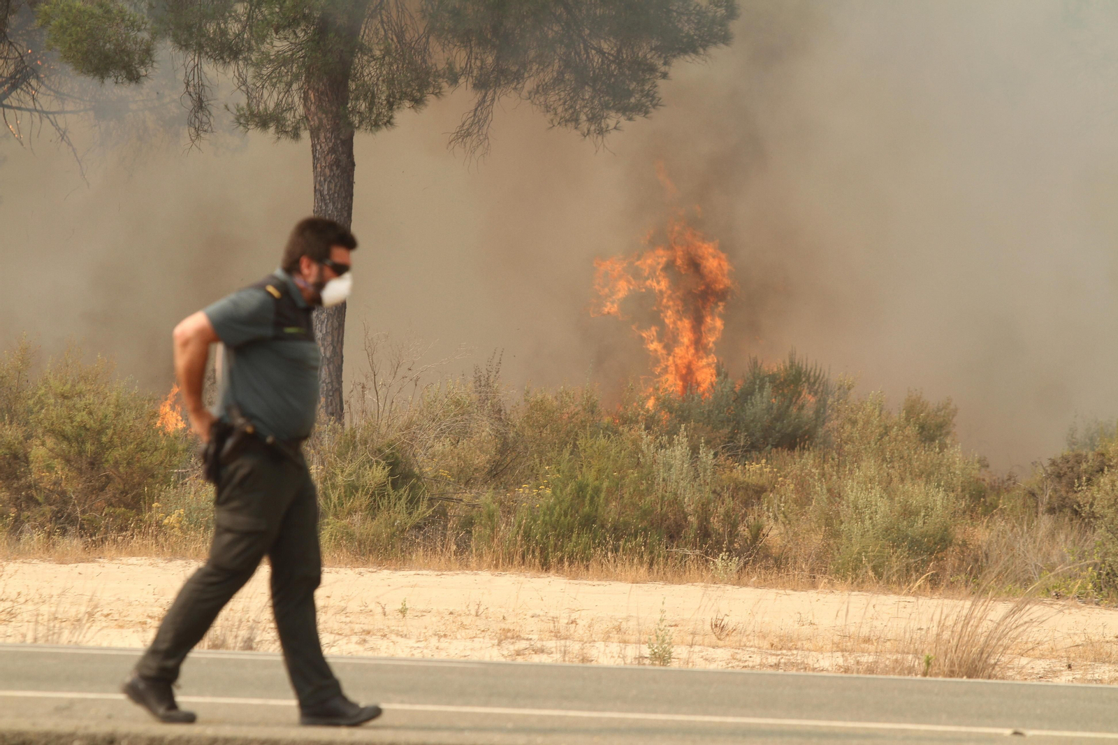 Las imágenes del incendio en Moguer y Mazagón