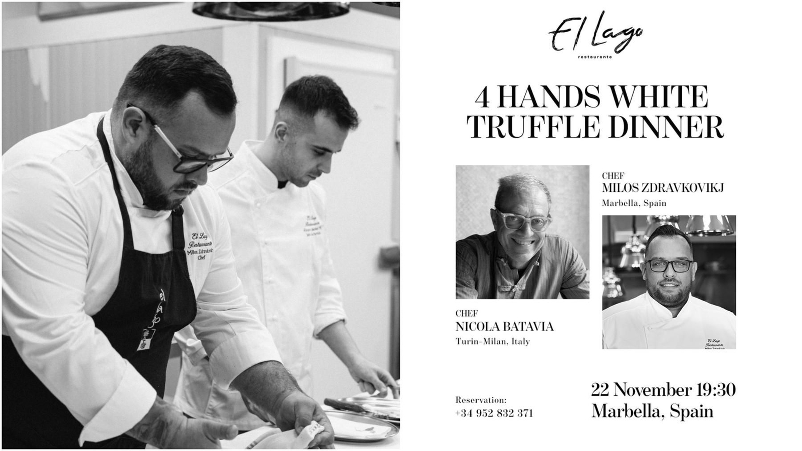 El 'A Cuatro Manos' del restaurante El Lago.