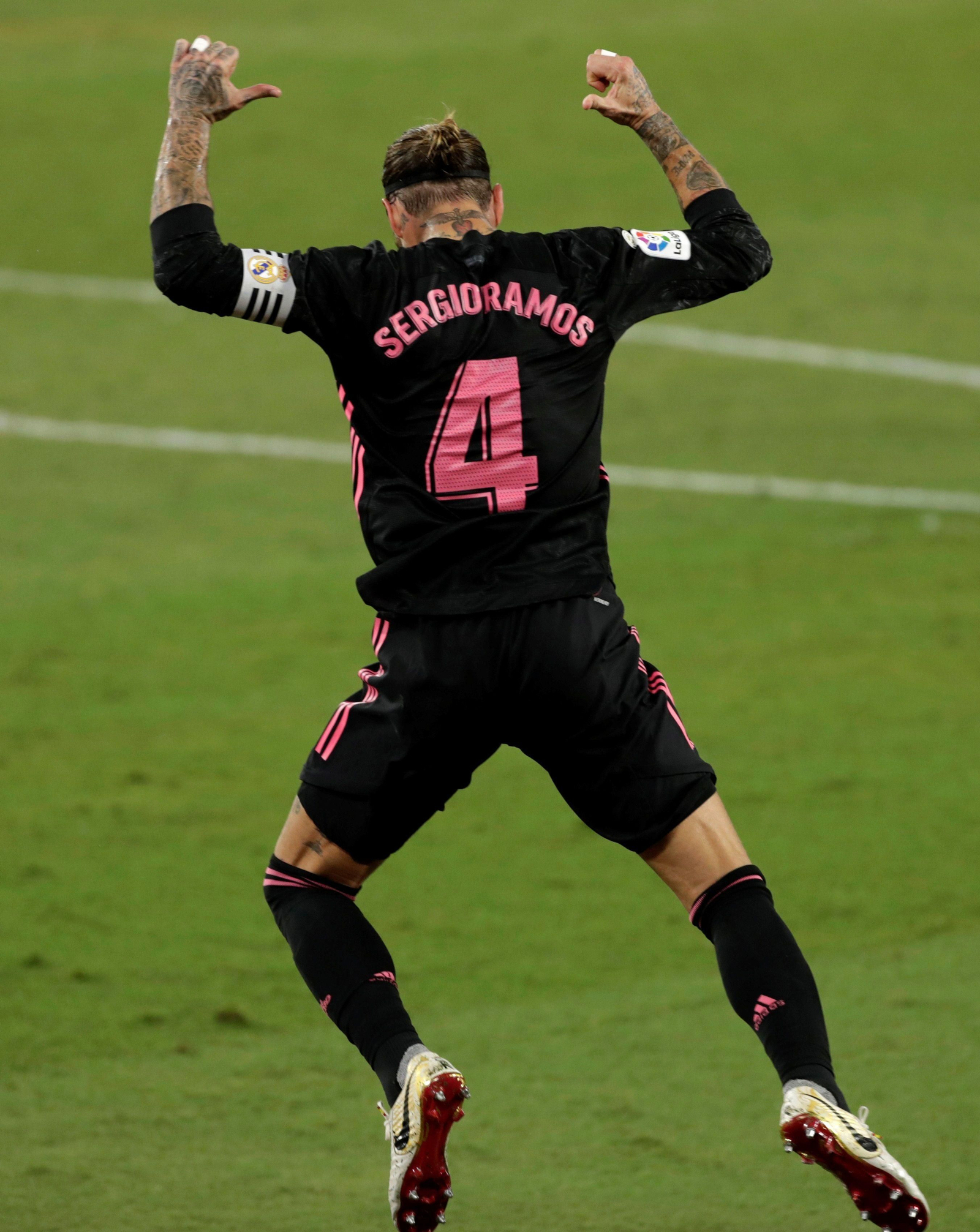 Ramos, tras marcar en su última visita al Benito Villamarín.