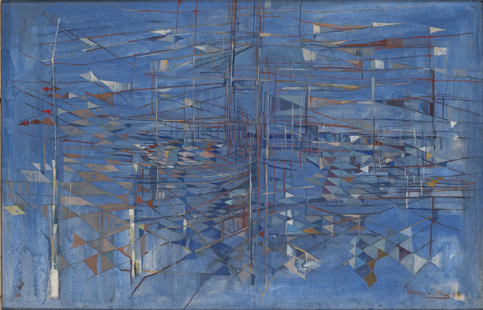 'Fête vénitienne' ('Fiesta veneciana'), 1949  Óleo sobre lienzo 65 x 100 cm. Colección particular, Francia. Cortesía de la Galerie Jeanne Bucher Jaeger, París-Lisboa