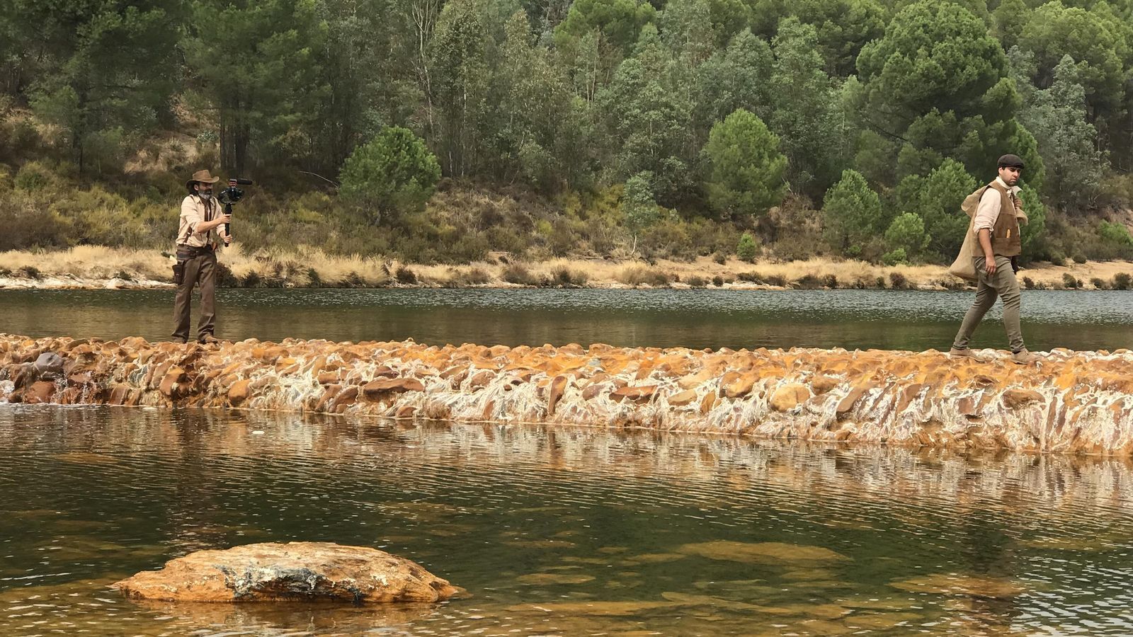 Momento del rodaje de 'El Oro de Sotiel Coronada'.