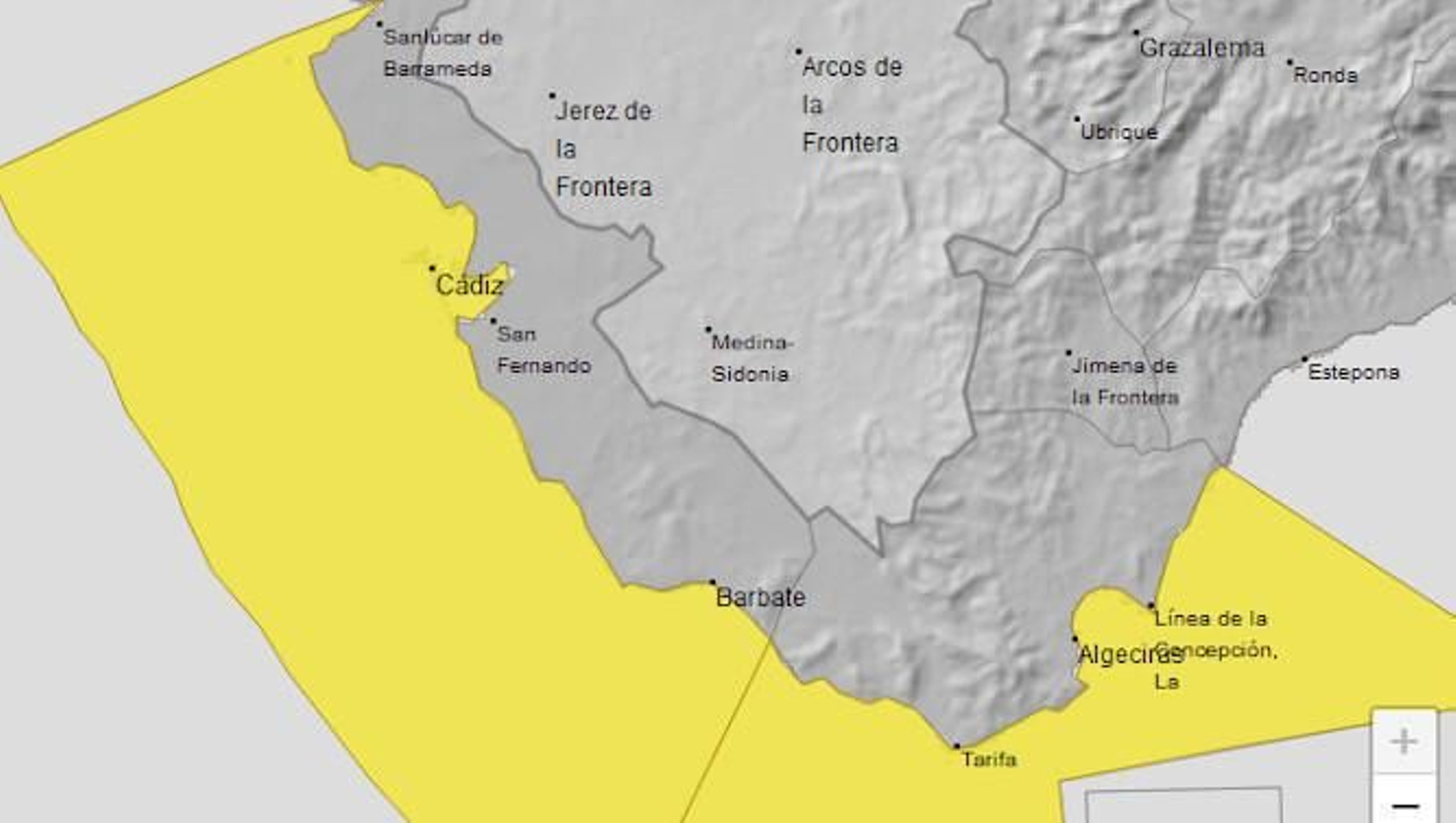 Alertas activadas en la provincia.