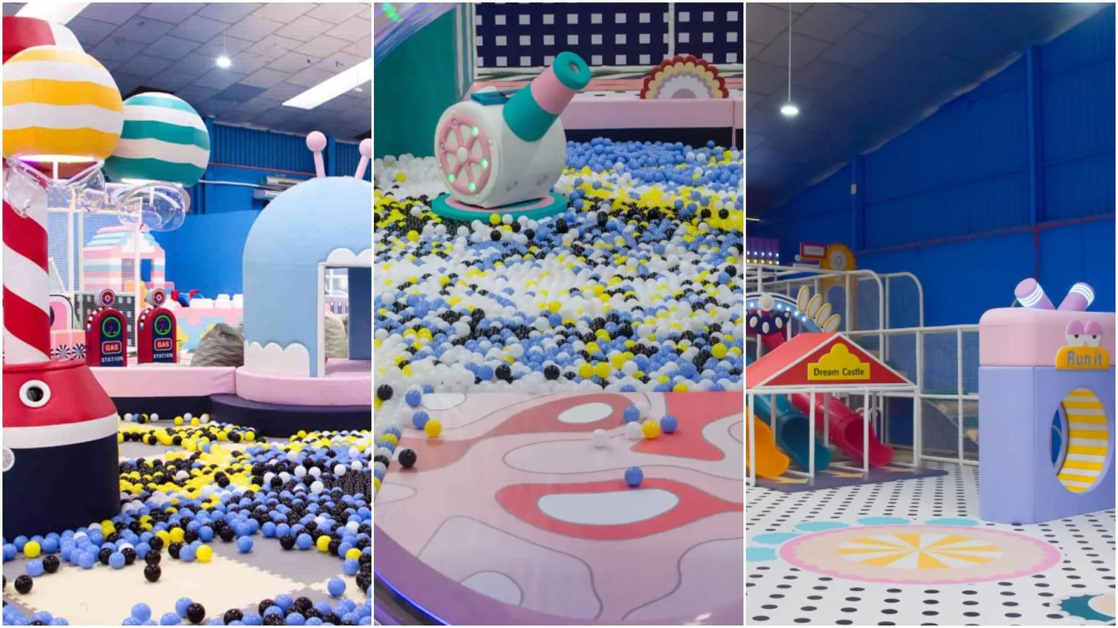 Diferentes zonas de Happy Park, en Málaga.