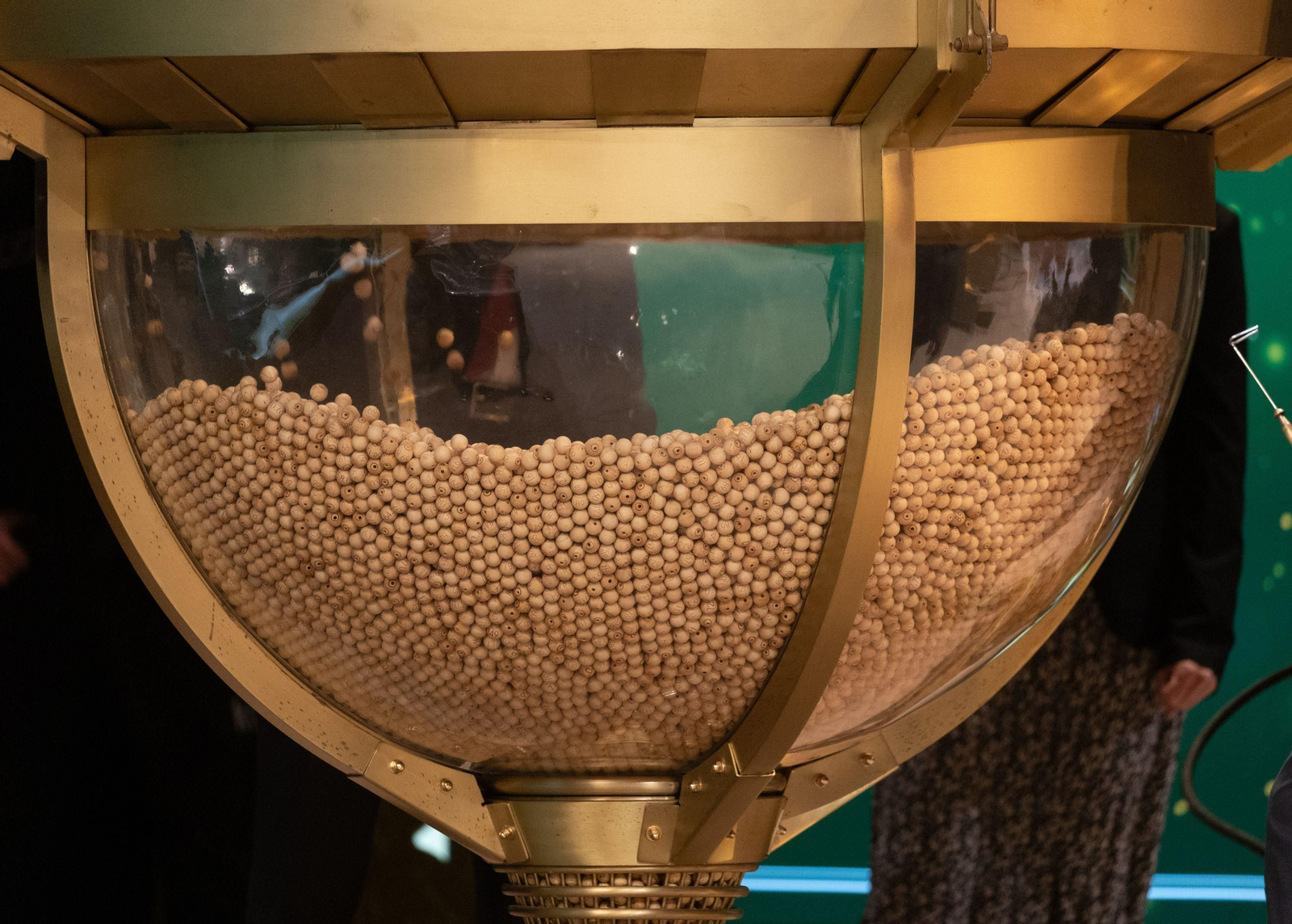 Uno de los bombos antes del Sorteo de la Lotería de Navidad 2023