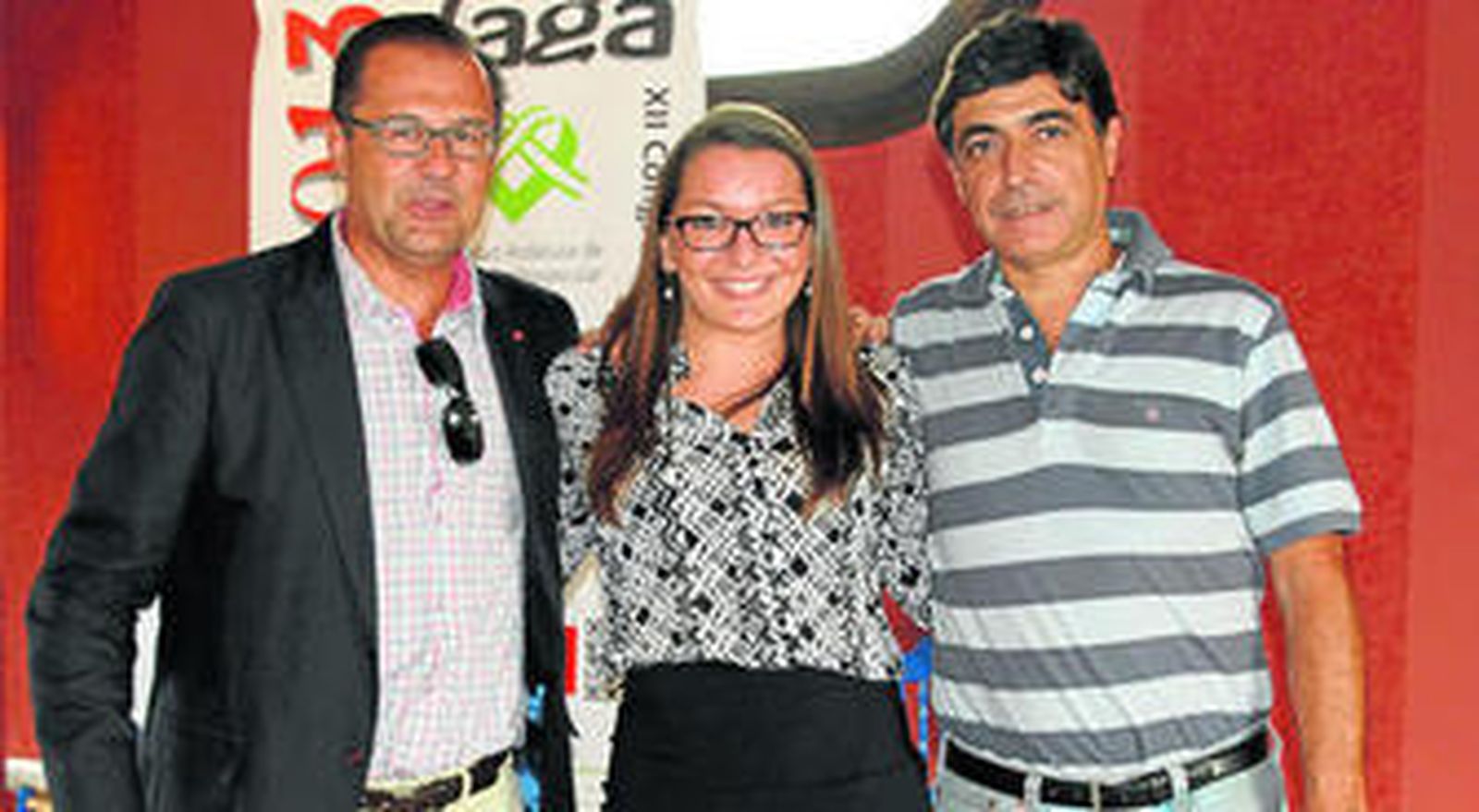 Miguel Á. Gómez, presidente de la SACCV, Guadalupe Sauchelli y José Miguel Barquero.