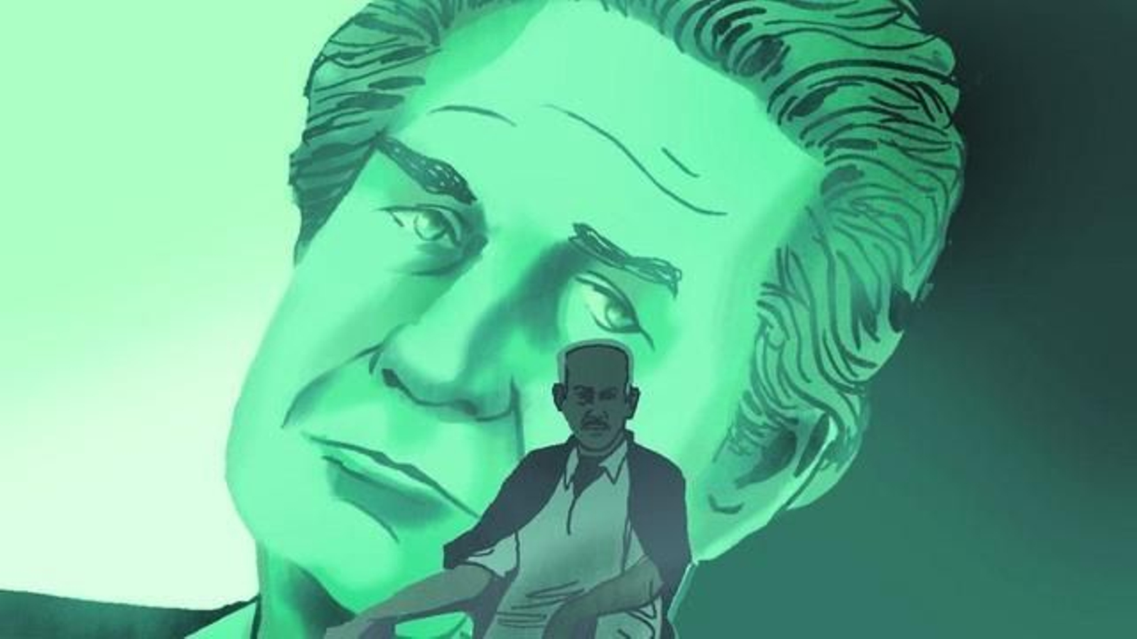 Octavio Paz con Cernuda al fondo